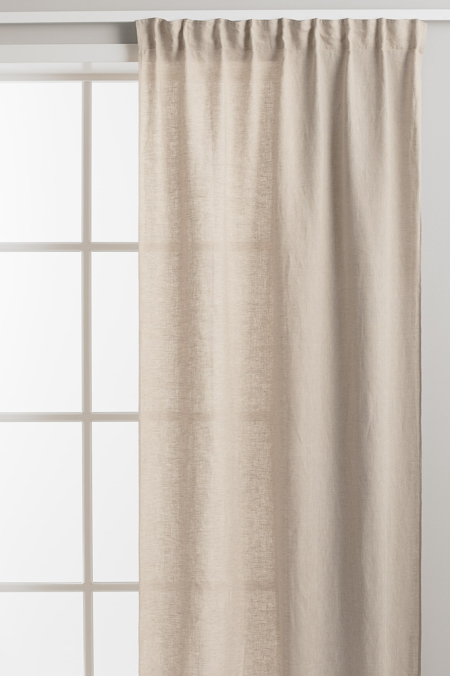 2-pack multiway linen curtains - Light beige/Grey/Greige - 1