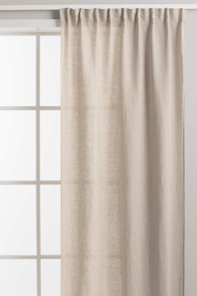2-pack multiway linen curtains - Light beige/Grey/White/Greige - 1