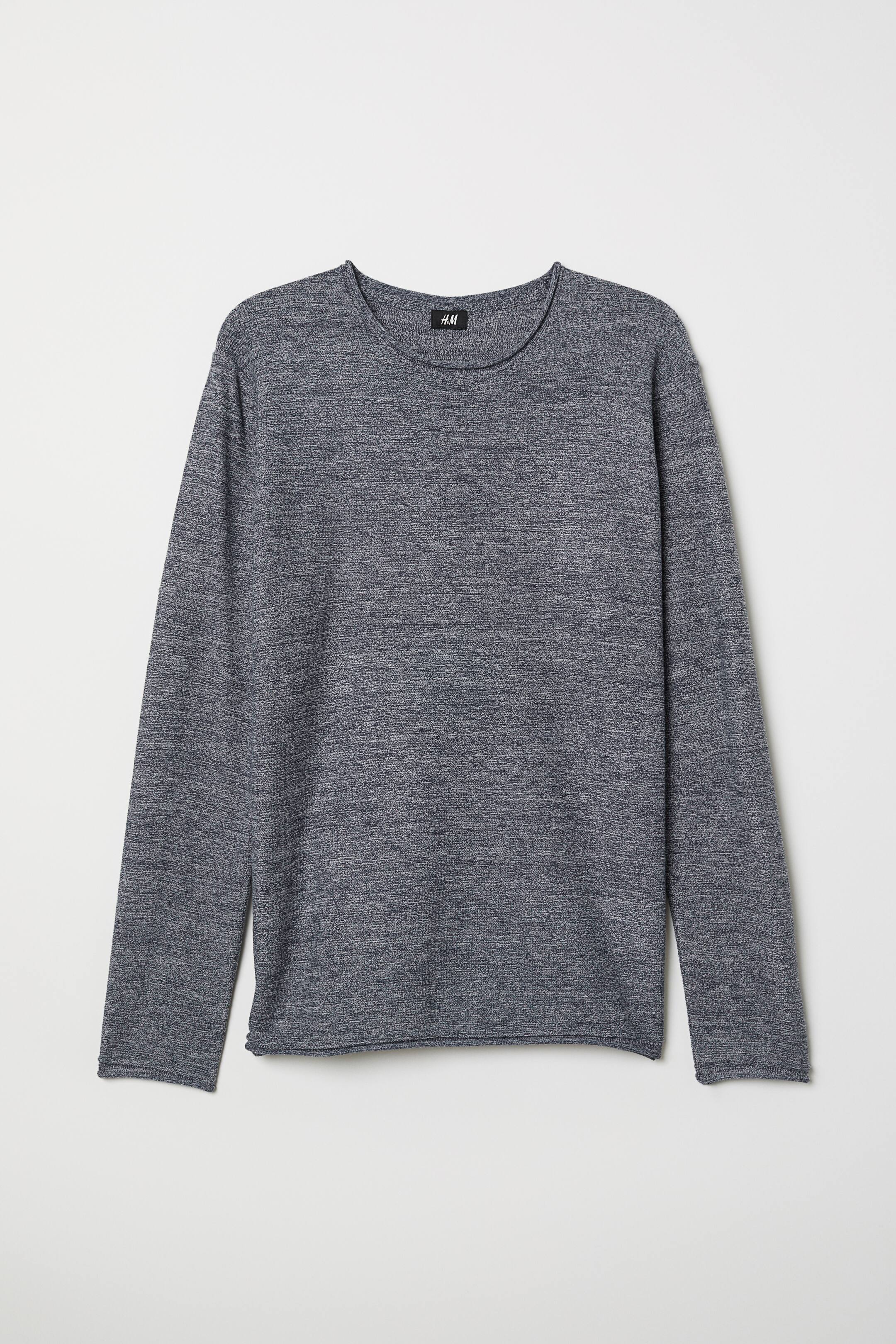View larger image: Fine-knit jumper - Dark blue marl - Men | H&M 1