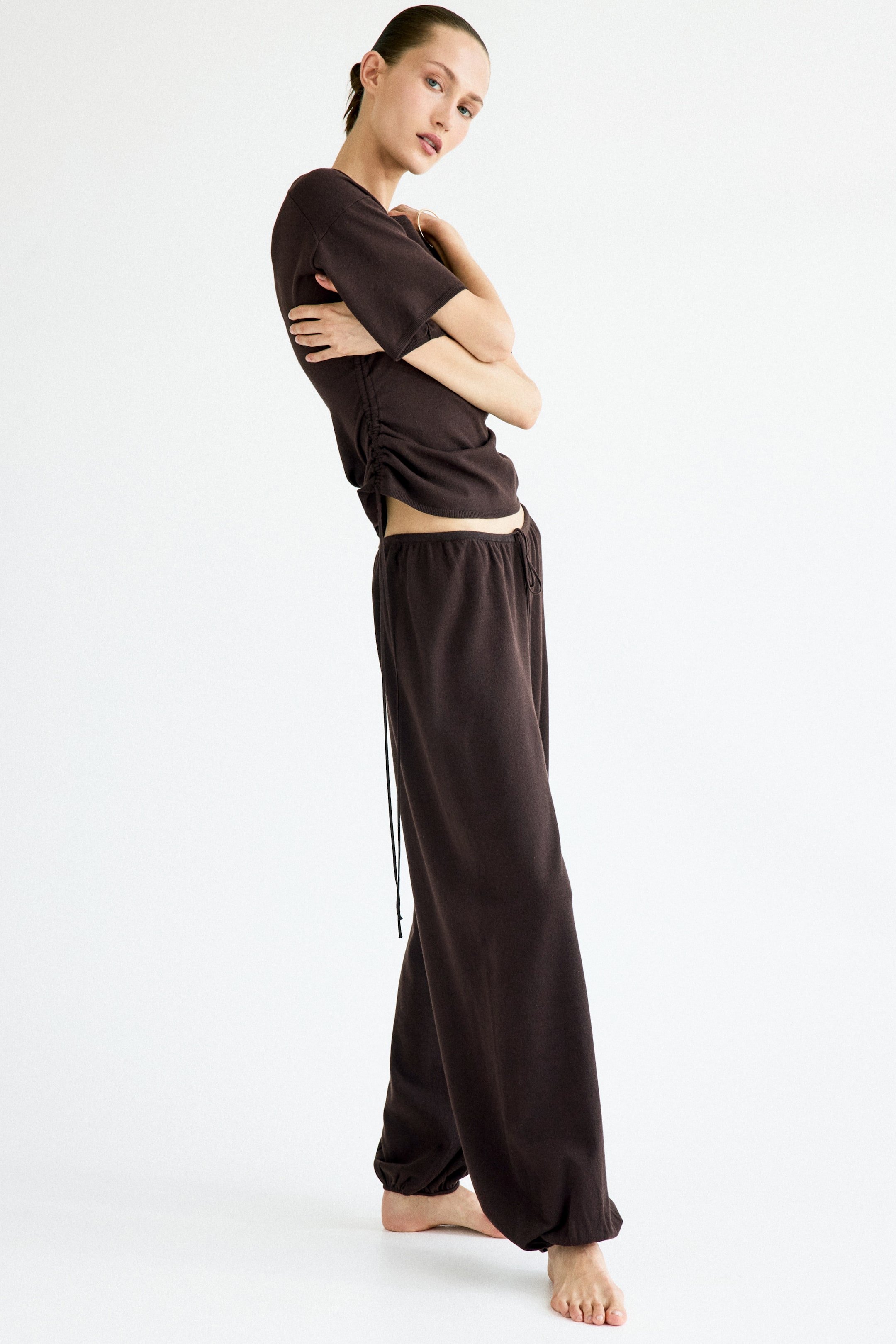 Fine-Knit Balloon Pants