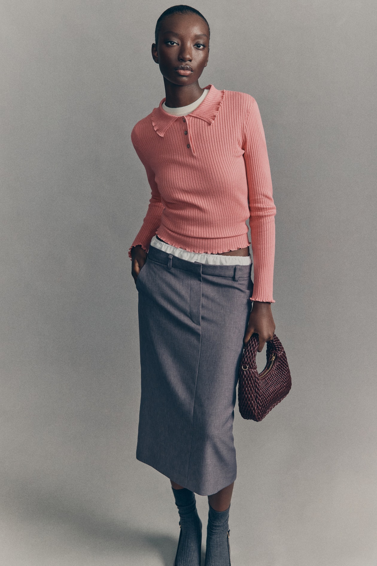 Rib-Knit Polo Sweater - image 4