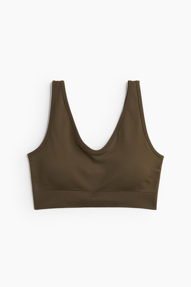 Seamless Light Support Sports bra - Khaki green - 1