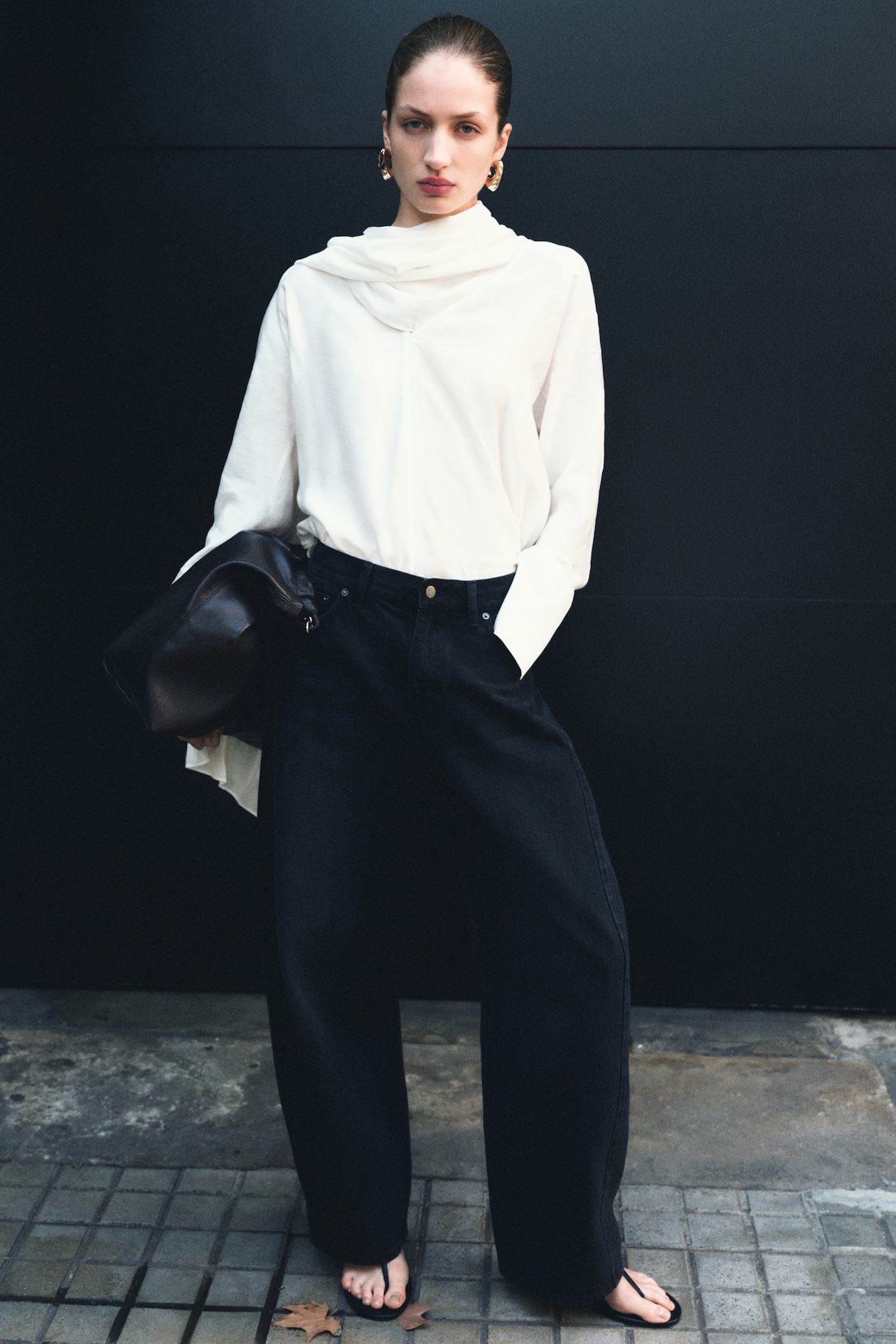 Blouse with Scarf Collar - image 3