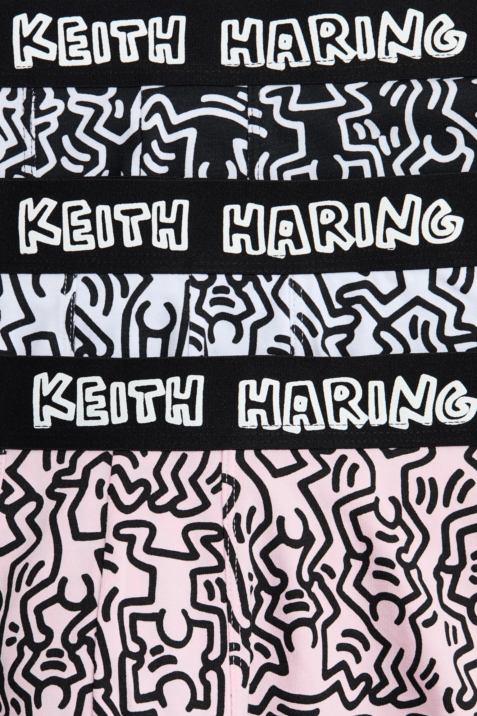 מארז 3 זוגות תחתוני בוקסר מכותנה עם הדפס - שחור/קית' הרינג - 3