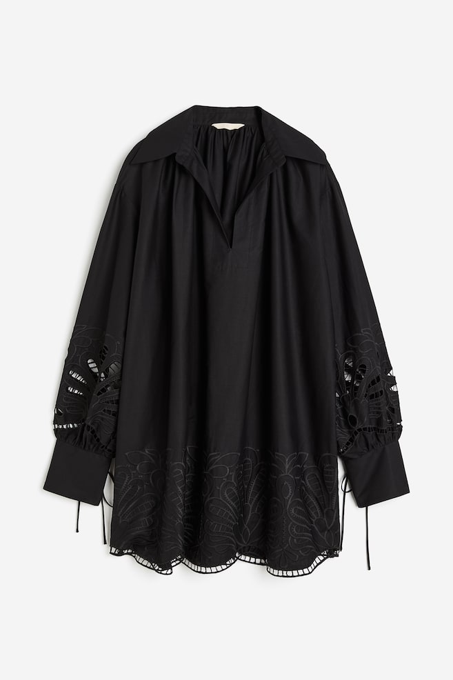 Robe tunique brodée - Noir - 2