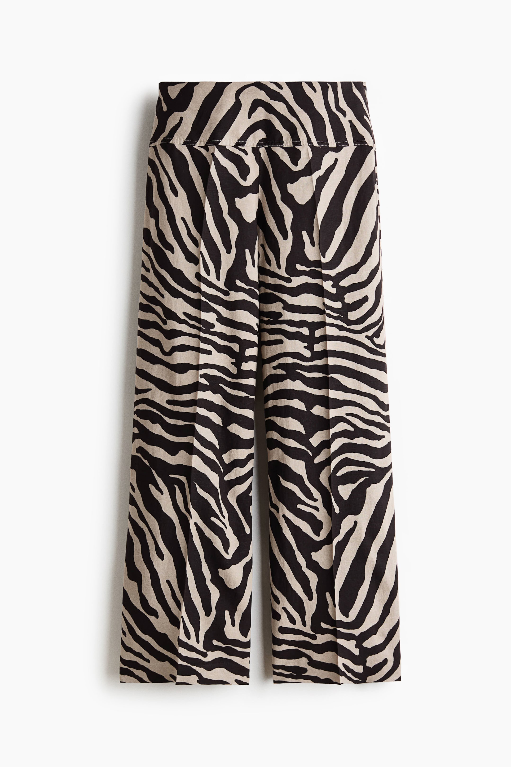 Flared Linen-Blend Pants