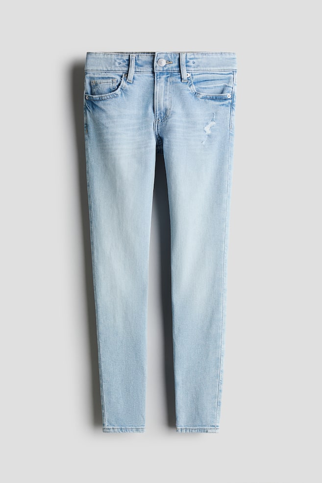 Skinny Fit Jeans - Helles Denimblau/Dunkelgrau - 1