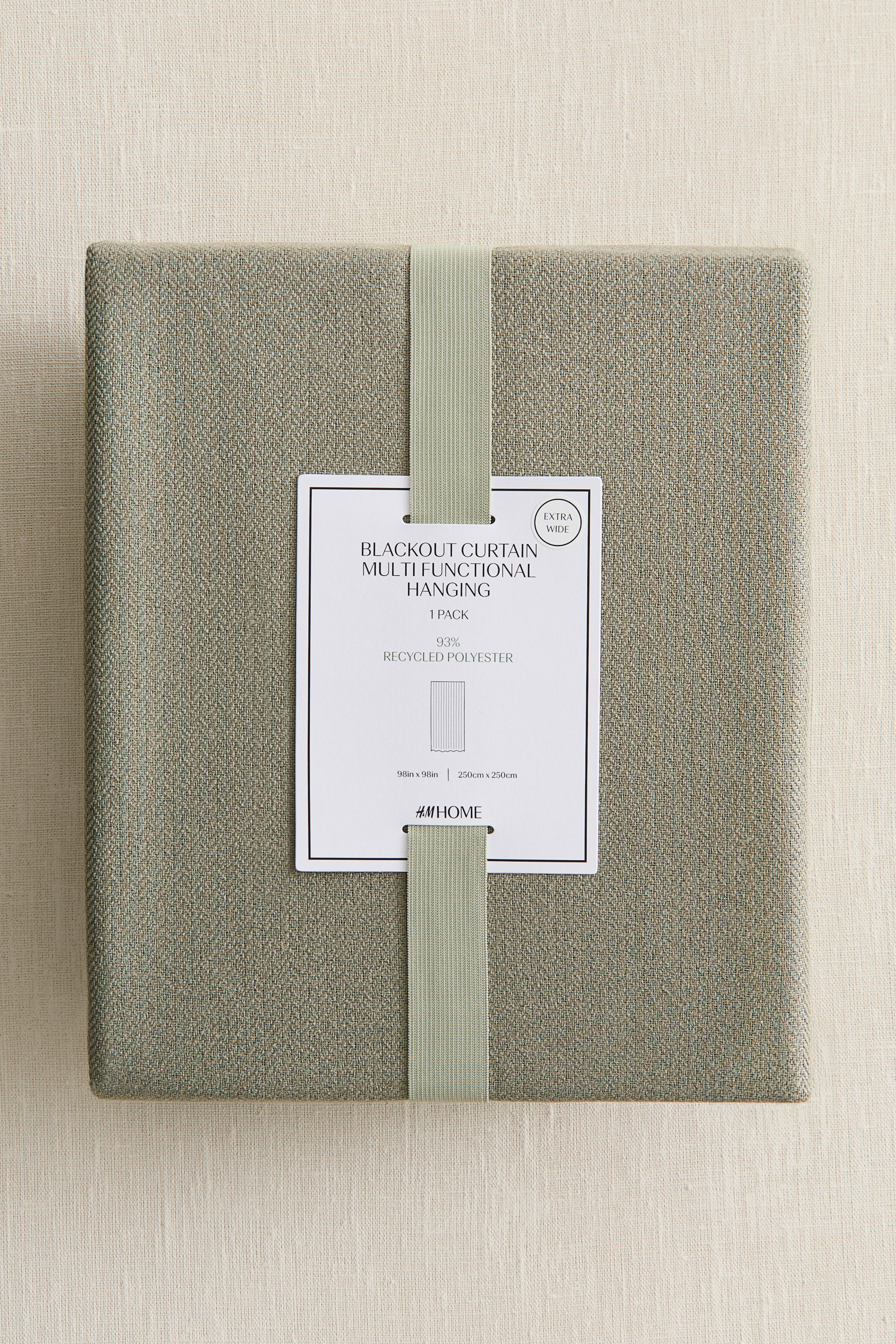 View larger image: 1-Pack Wide Blackout Herringbone Curtain Panel - Khaki green - Home All | H&M US 2