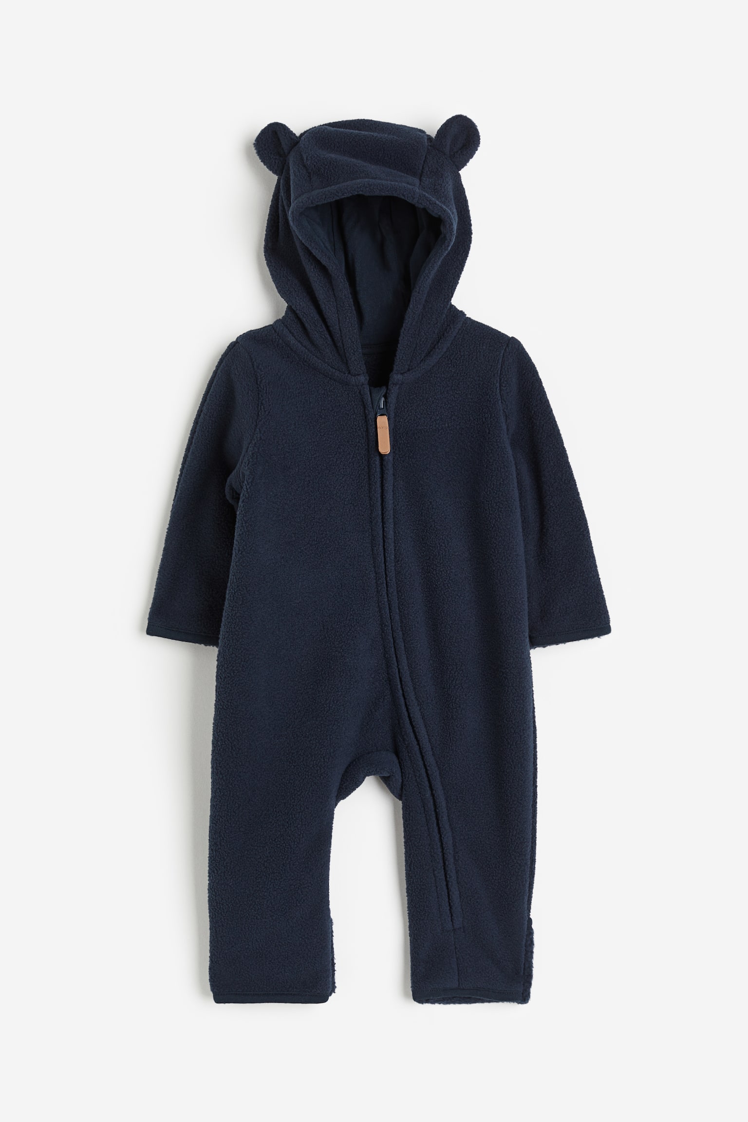 Hooded fleece all-in-one suit - Dark blue/Dark grey - 1