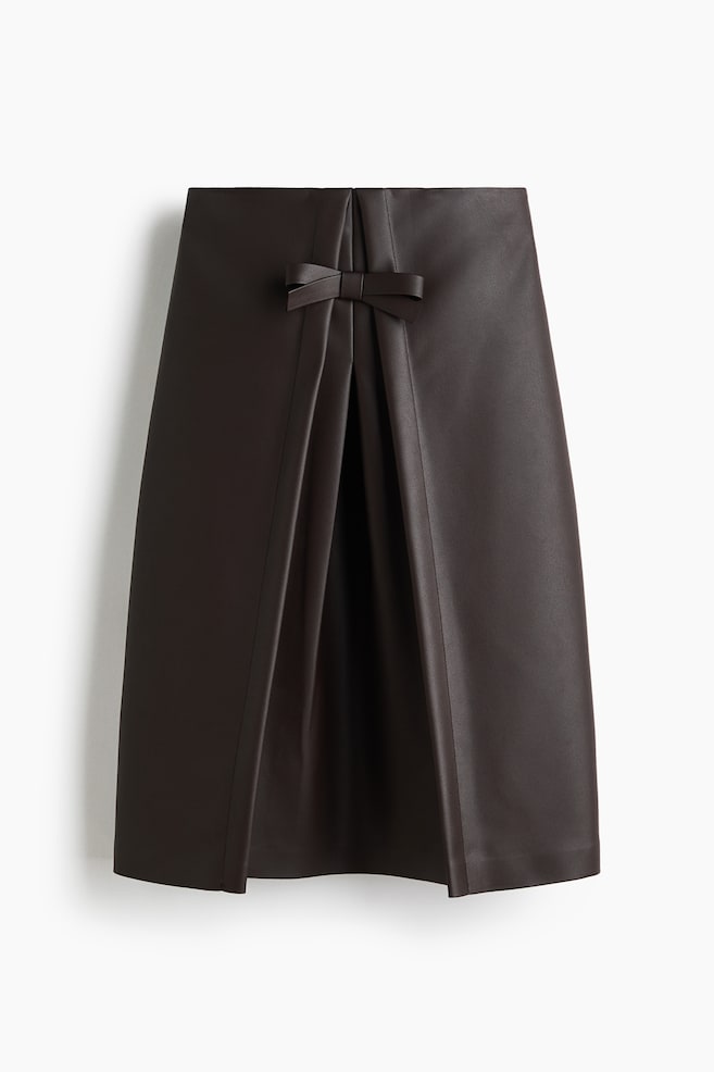 Bow-front skirt - Dark brown/Powder pink - 1