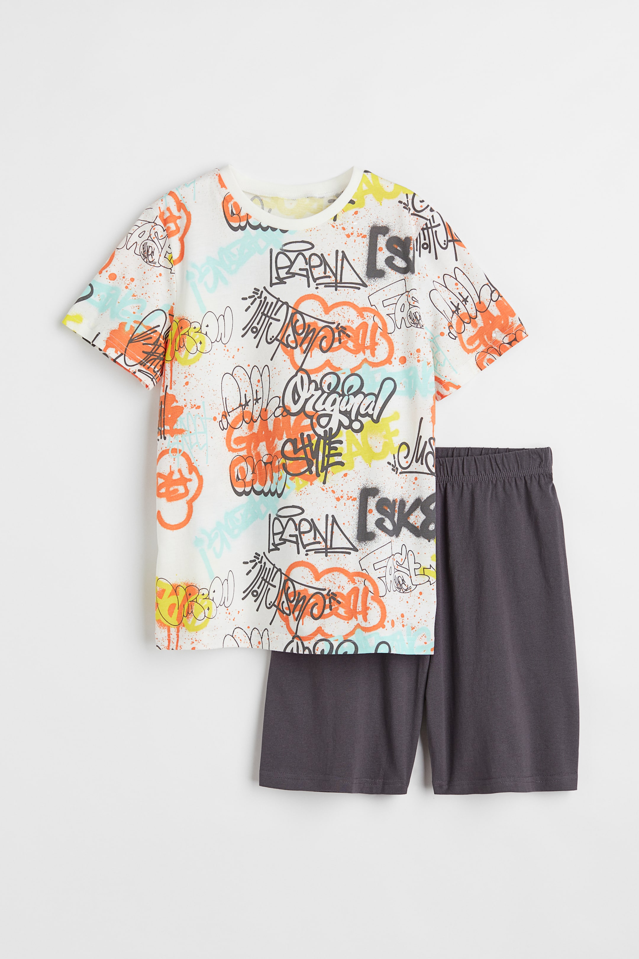 Prikaži veću sliku: Pidžama od žerseja - Bela/grafiti - Kids | H&M RS 1