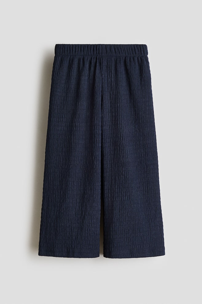 Wide-Leg Crinkled Pants - Navy blue/Light pink - 1