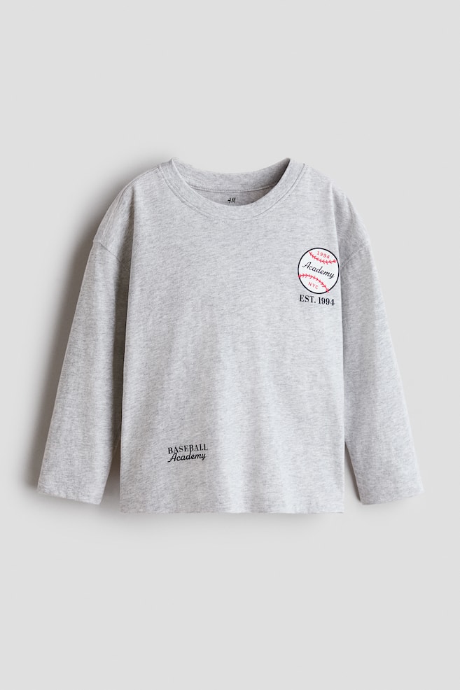 Longsleeve mit Print - Hellgraumeliert/Baseball/Dunkelbraunmeliert/Blau/New York/Dunkelgrau/Augen/Dunkelgrün/T. Rex - 1