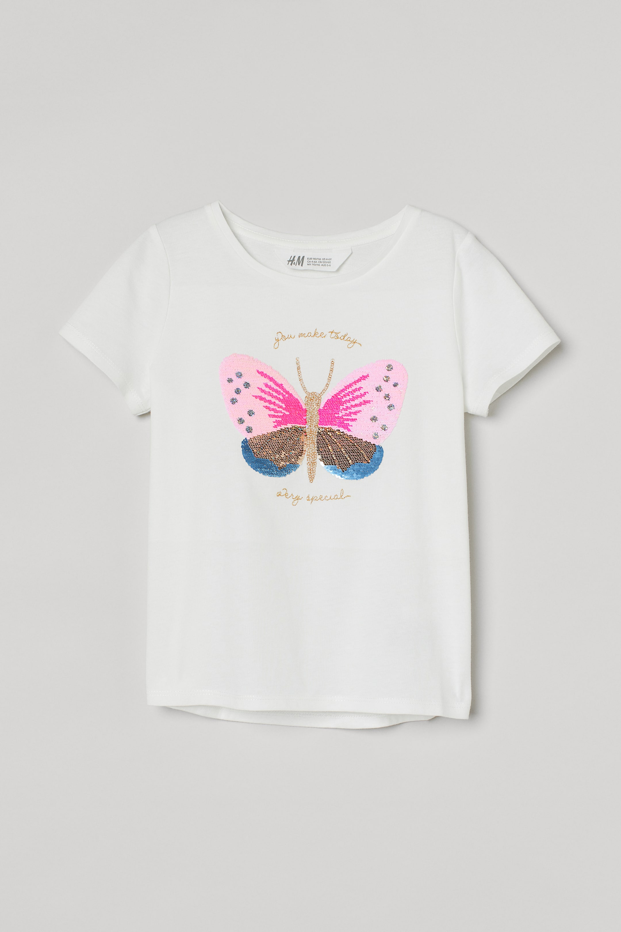 View larger image: Top - White/Butterfly - Kids | H&M 1