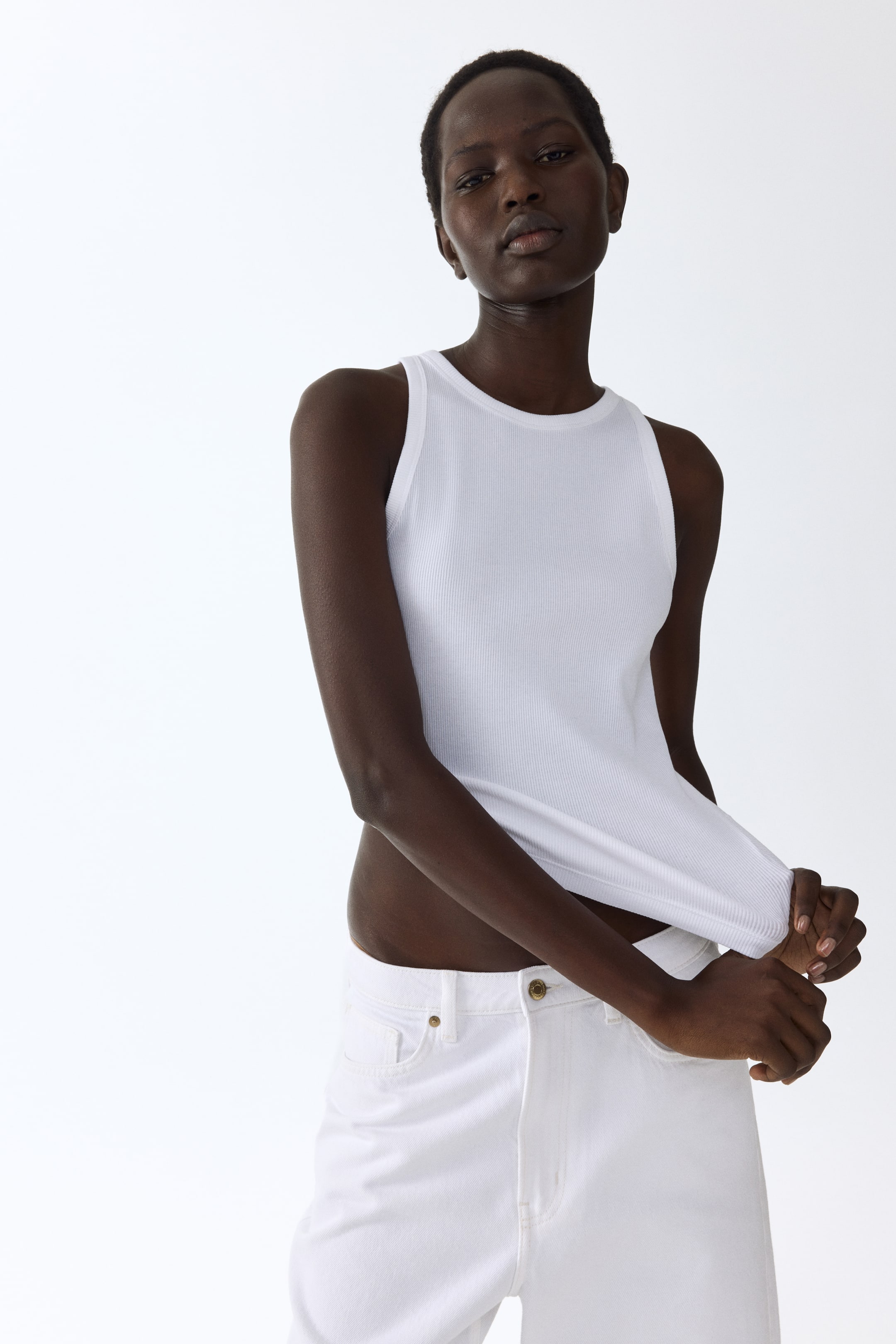 Débardeur en coton côtelé