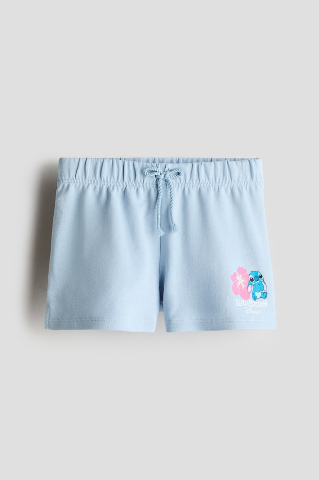 Print-motif cotton sweatshorts - Light blue/Lilo & Stitch/Light red/Hello Kitty - 1