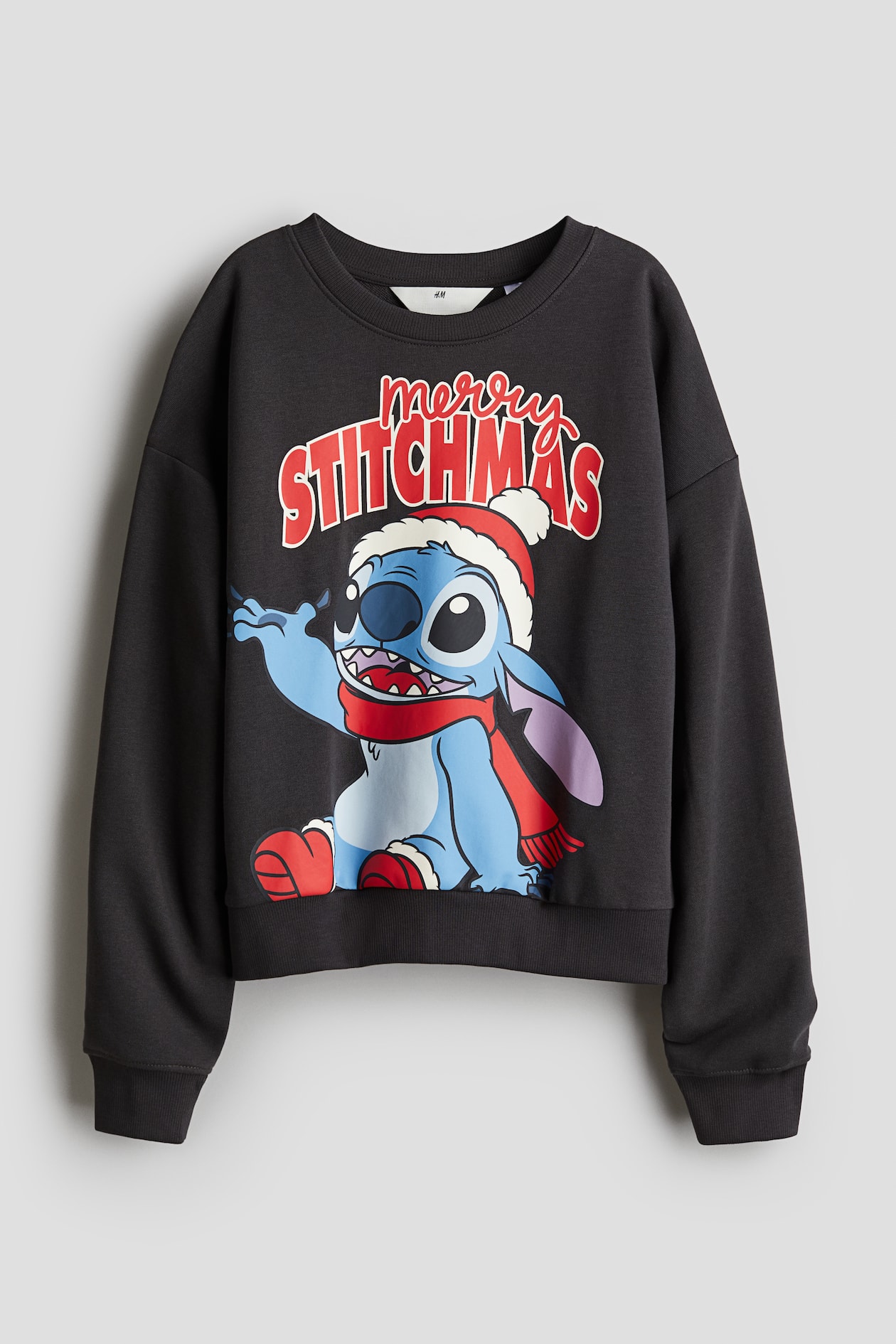 Bow Christmas Jumper H And M Printed Sweatshirt Dark Gray/Lilo