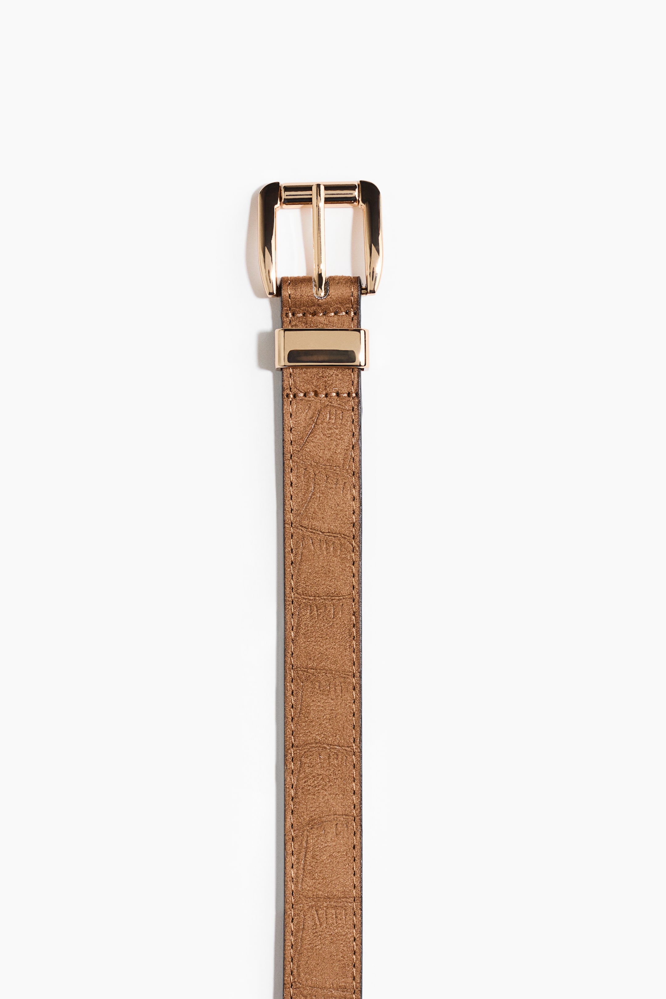 Ampliar la imagen: Narrow belt - Beige oscuro/Diseño cocodrilo - Ladies | H&M MX 2
