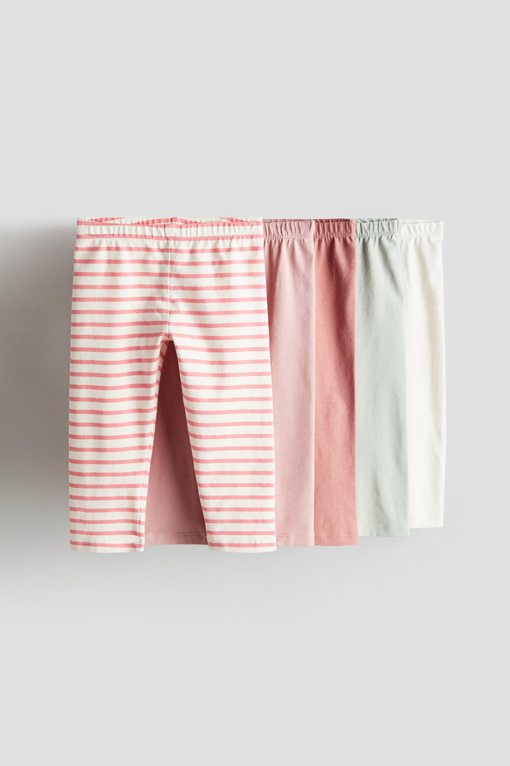 5-pack cotton Capri leggings - White/Pink striped - Kids | H&M GB