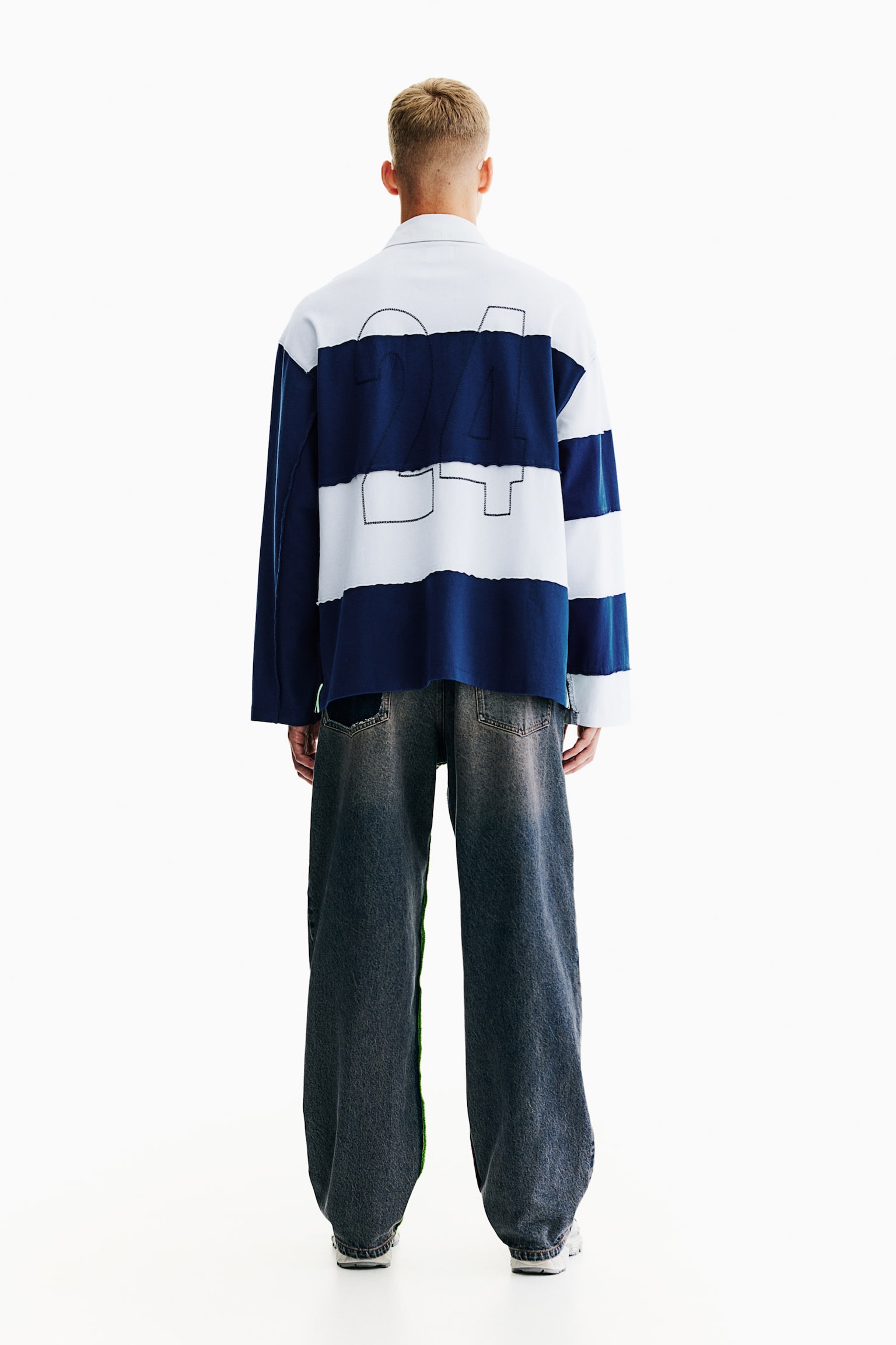 Rugby shirt - Dark blue/White striped - 7