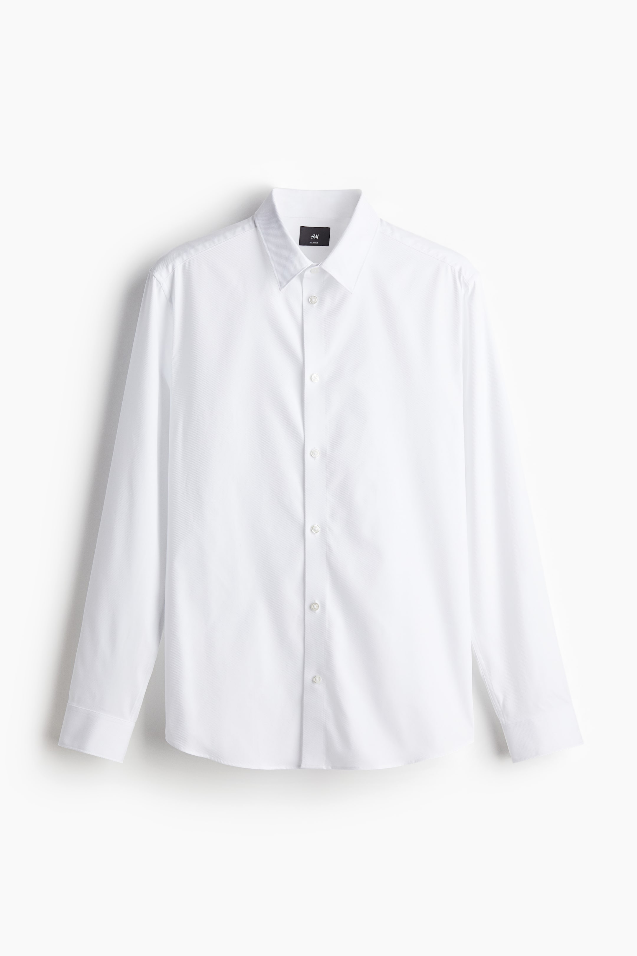 Slim Fit Pima cotton shirt - White - Men | H&M GB 6