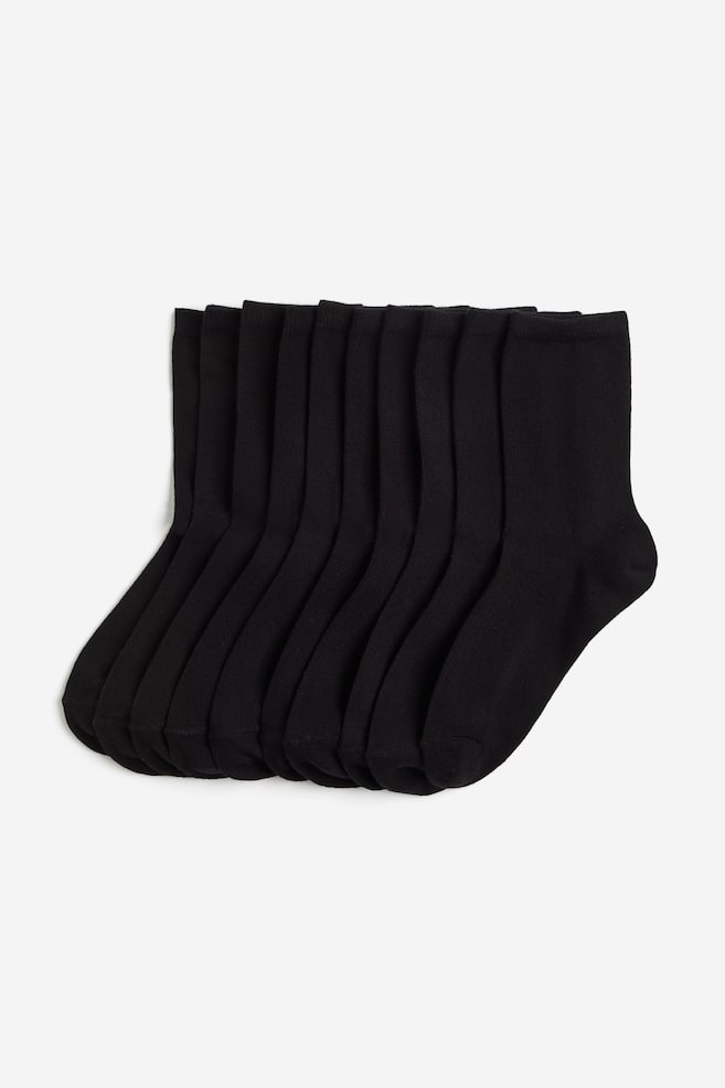 10-pack socks - Black/White/White/Beige - 5