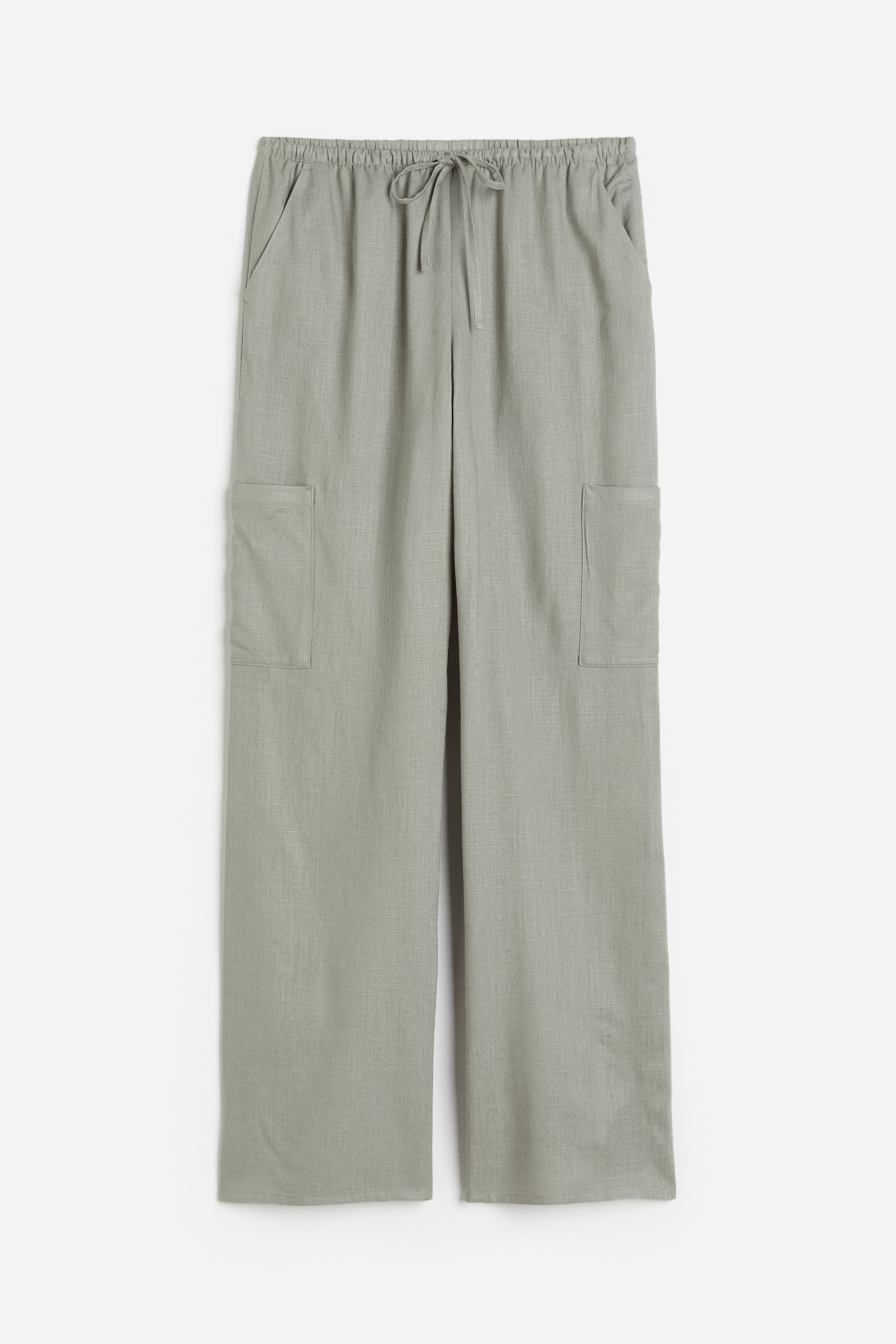 Wide-leg Linen-blend Pants