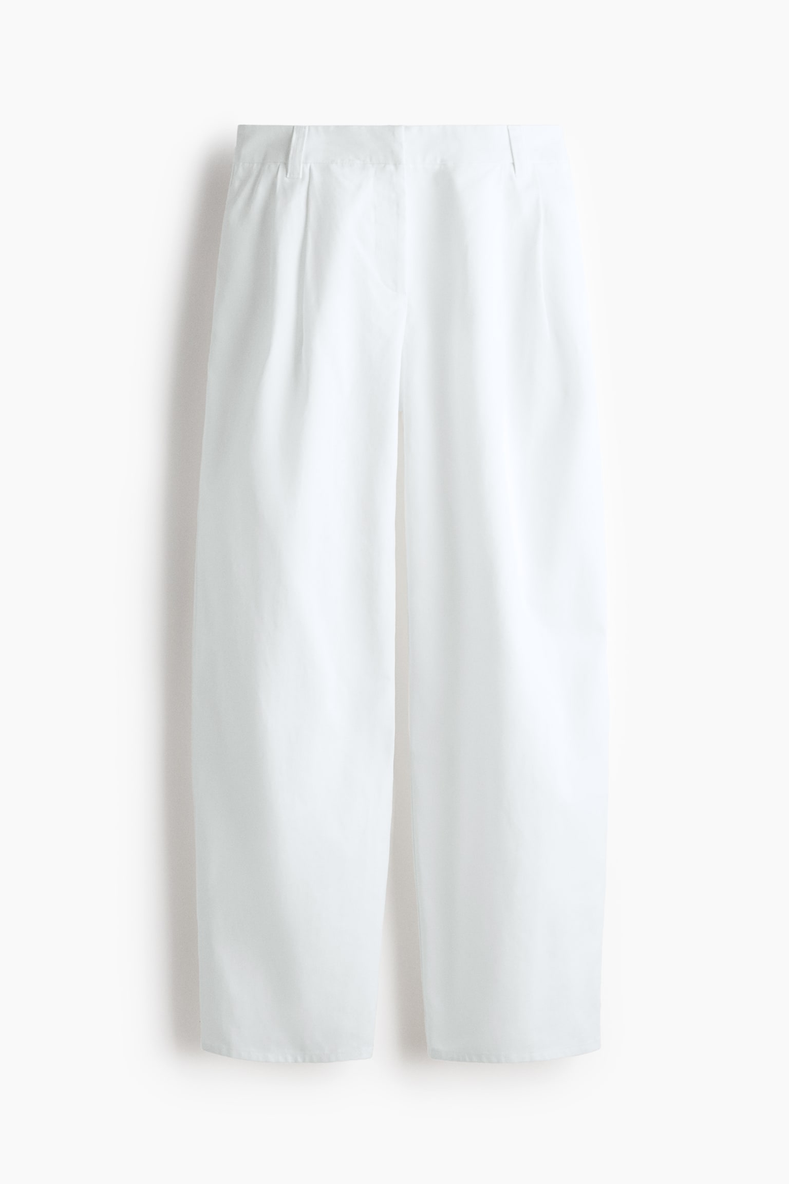 Tailored cotton trousers - White/Navy blue - 1