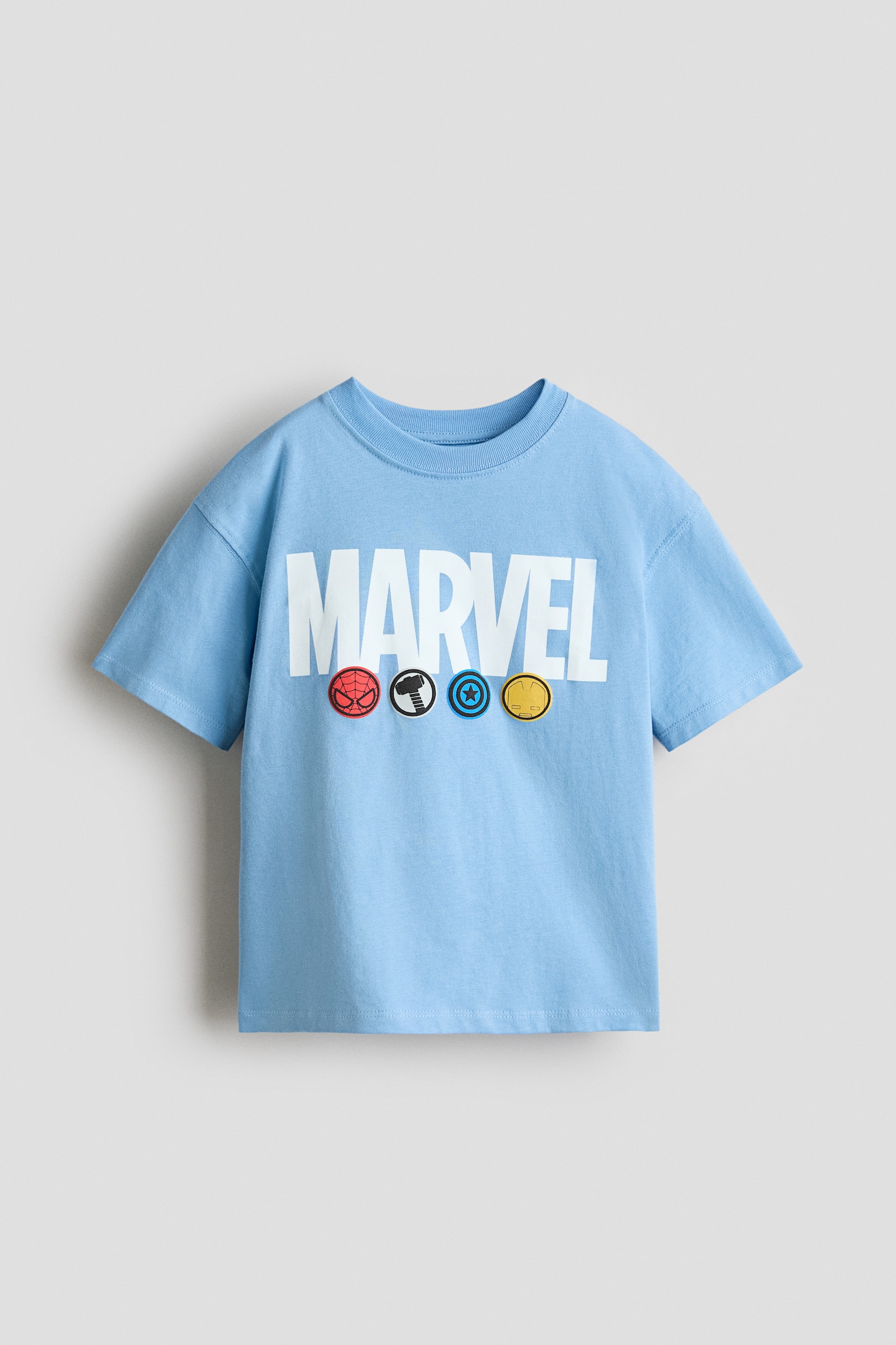 T-shirt con stampa Loose Fit - Azzurro/Marvel Comics/Grigio/Spiderman/Grigio mélange/Spiderman