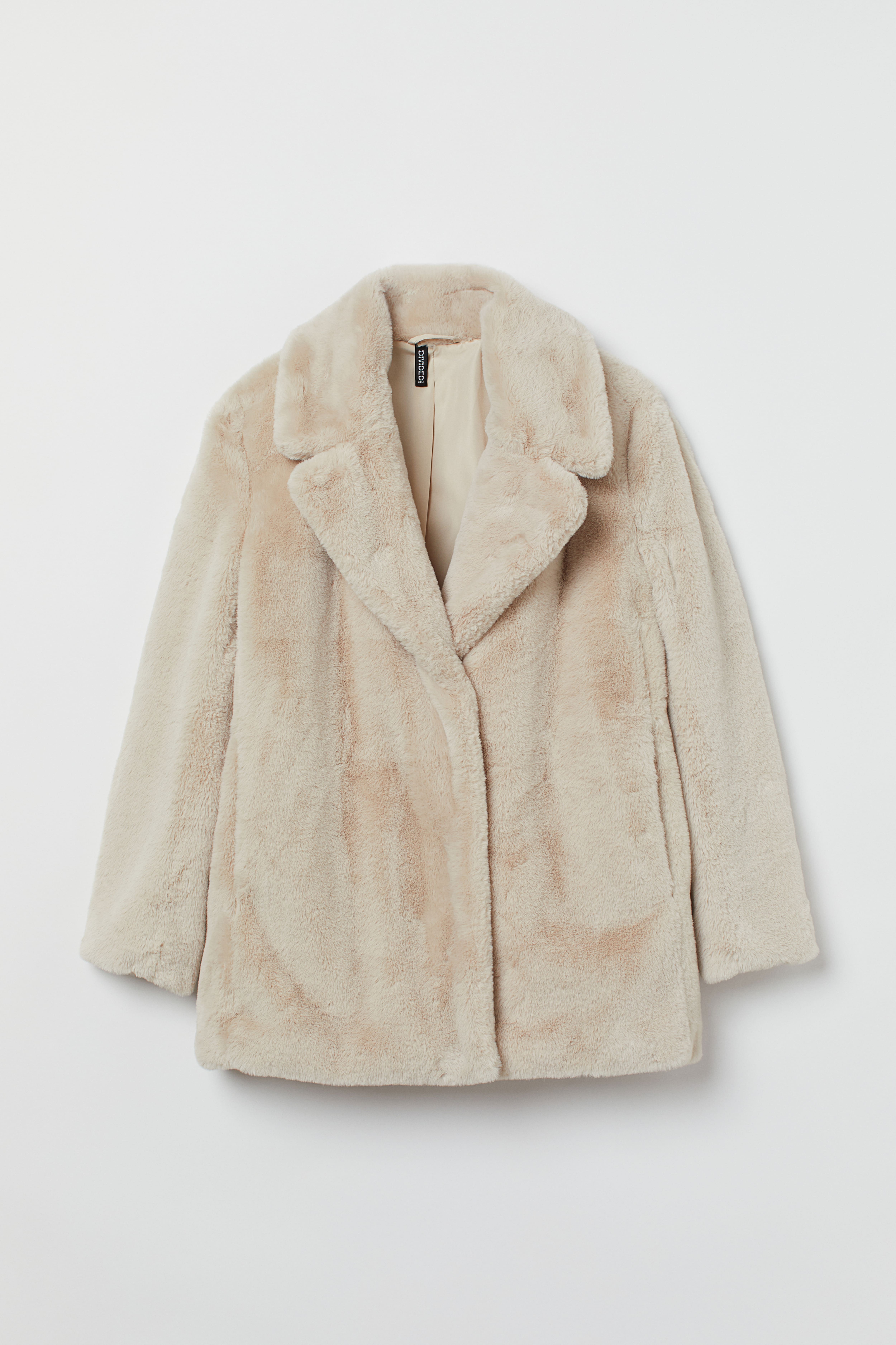 Beige fur jacket hotsell