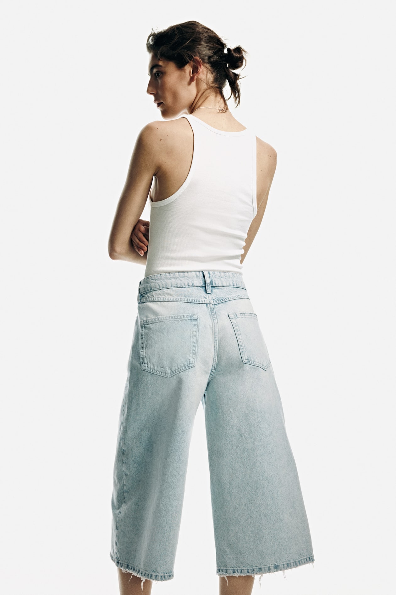 Wide-Leg Regular-Waist Culotte Jeans - image 2