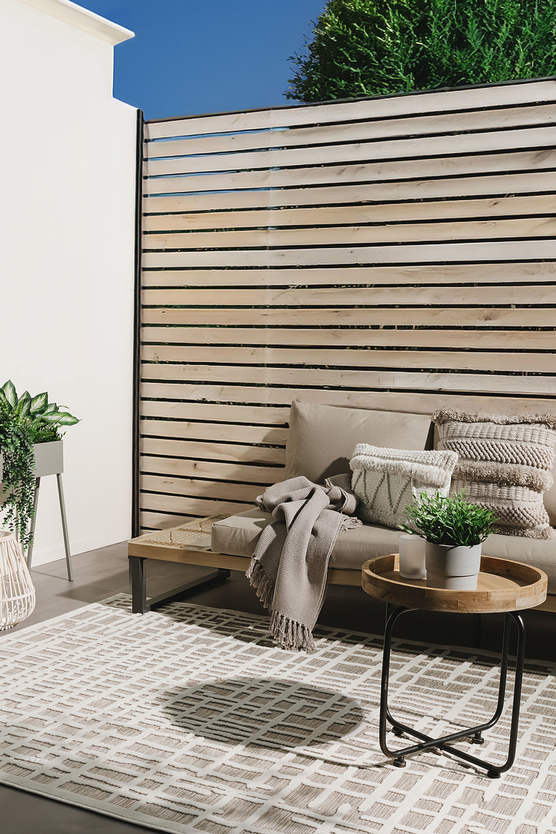 Sisä- Ja Ulkotiloissa Käytettävät Matot Flora - Beige