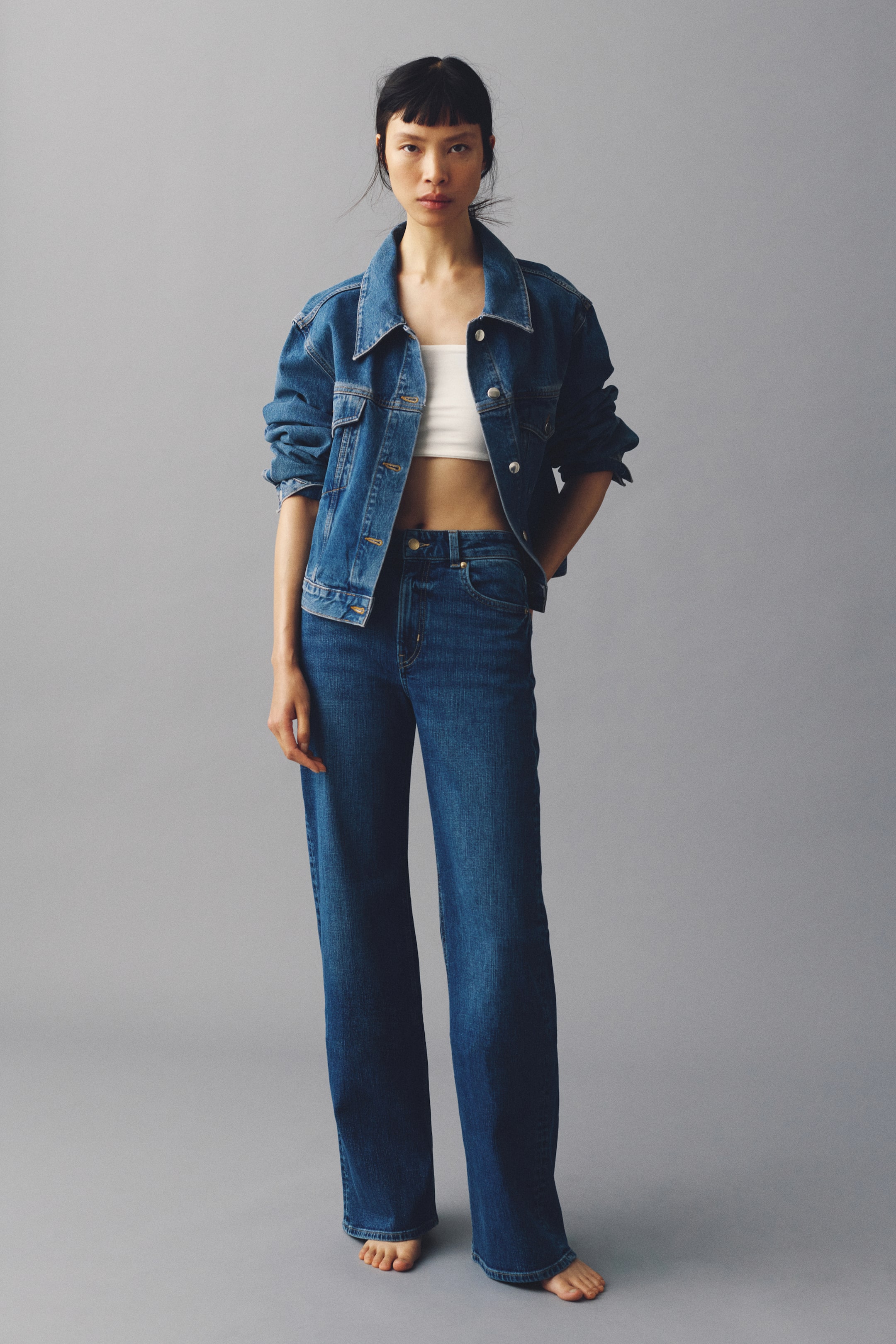 拡大画像を表示: ワイドハイデニム - デニムブルー - レディース | H&M JP 3