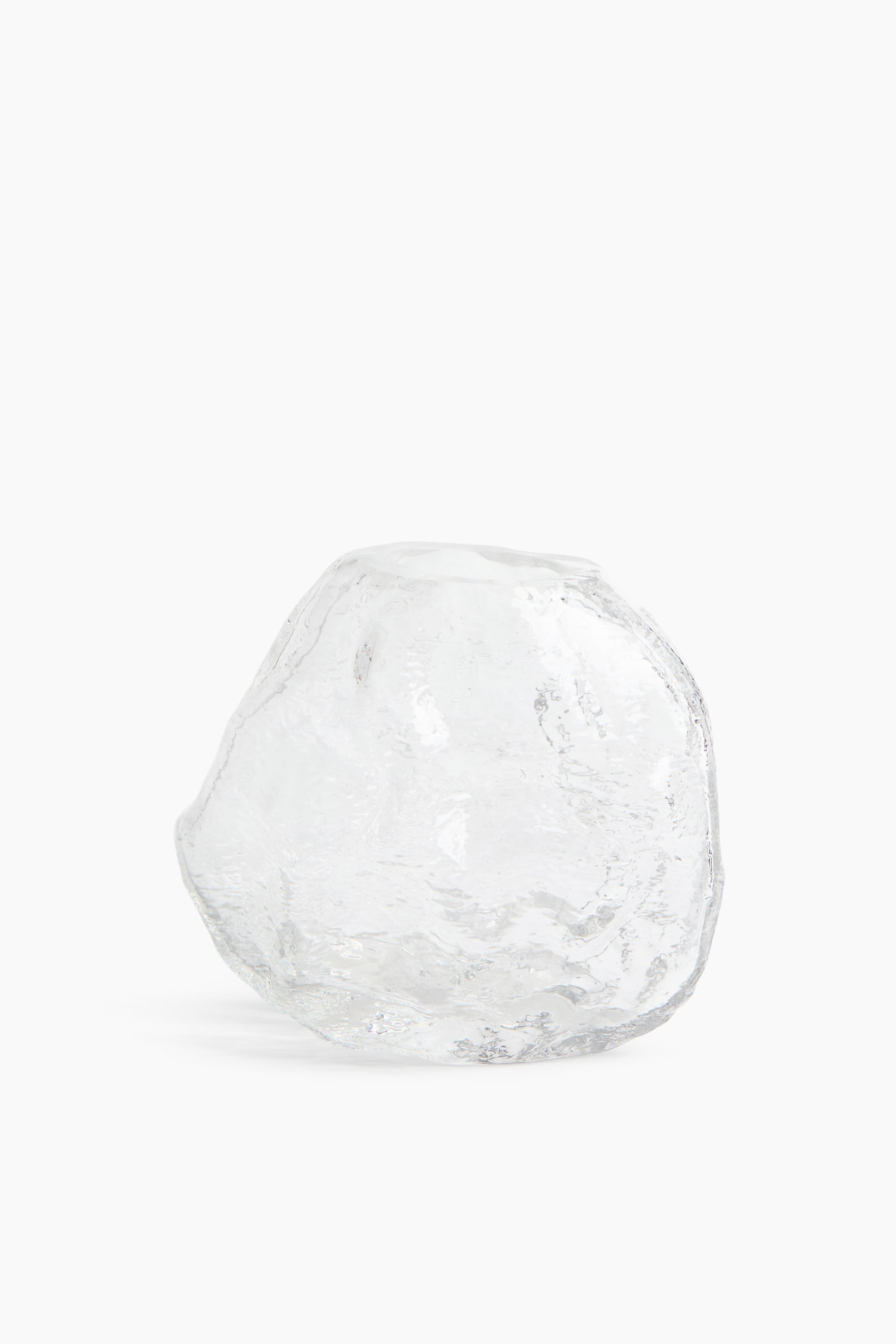 Lille strukturmønstret vase i glas - Transparent - 1