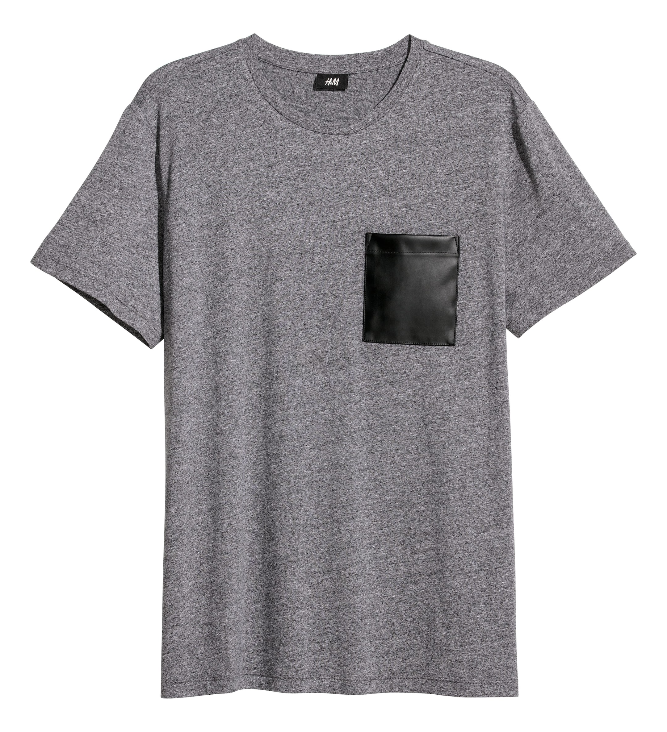 View larger image: T-shirt with a chest pocket - Dark grey marl - Men | H&M GB 1