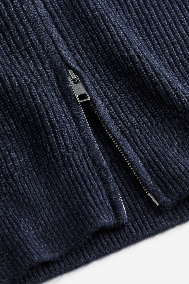 Regular Fit Zip-through cardigan - Navy blue/Dark green marl - 5