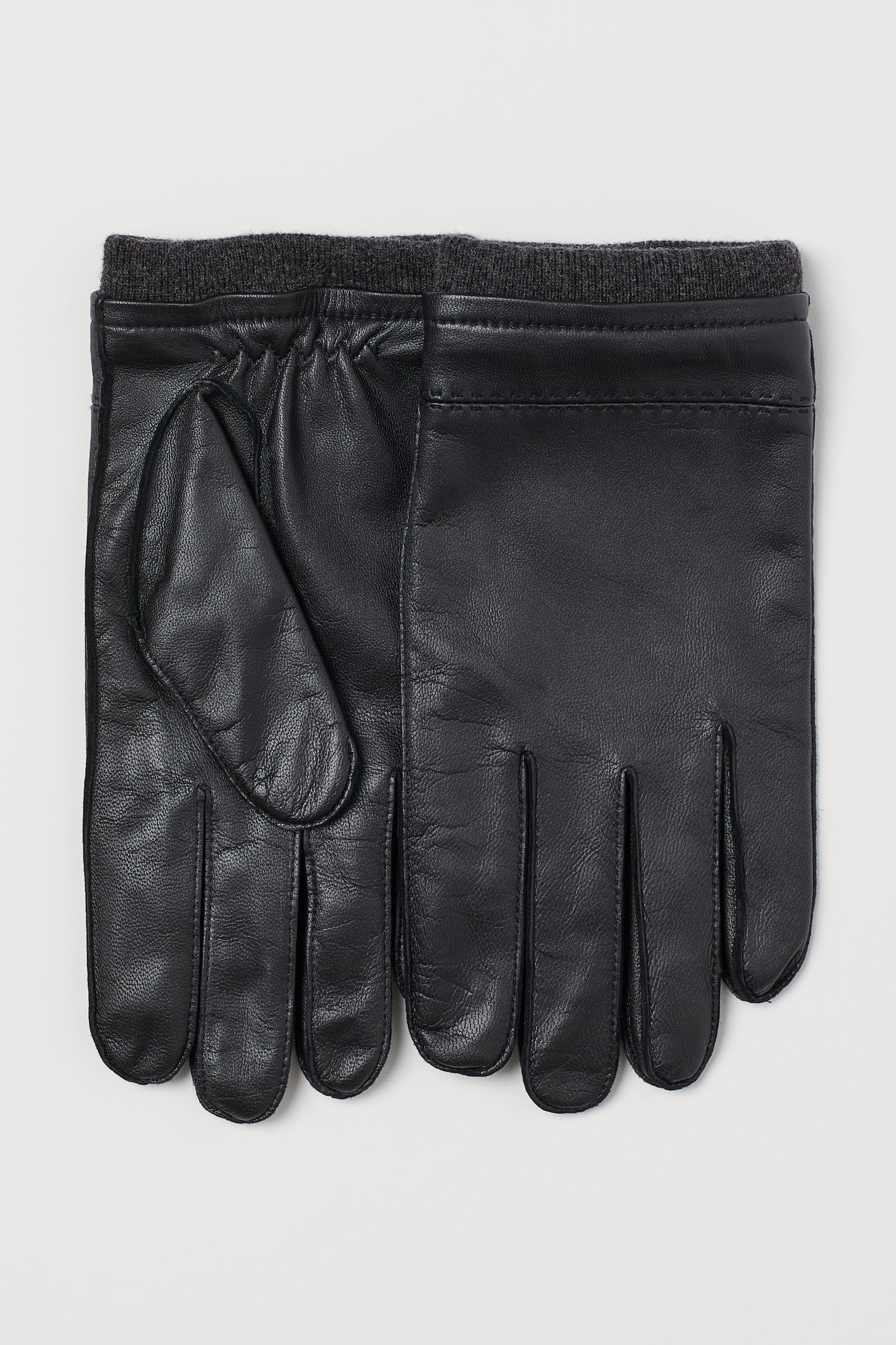 Leather gloves - Black - 5