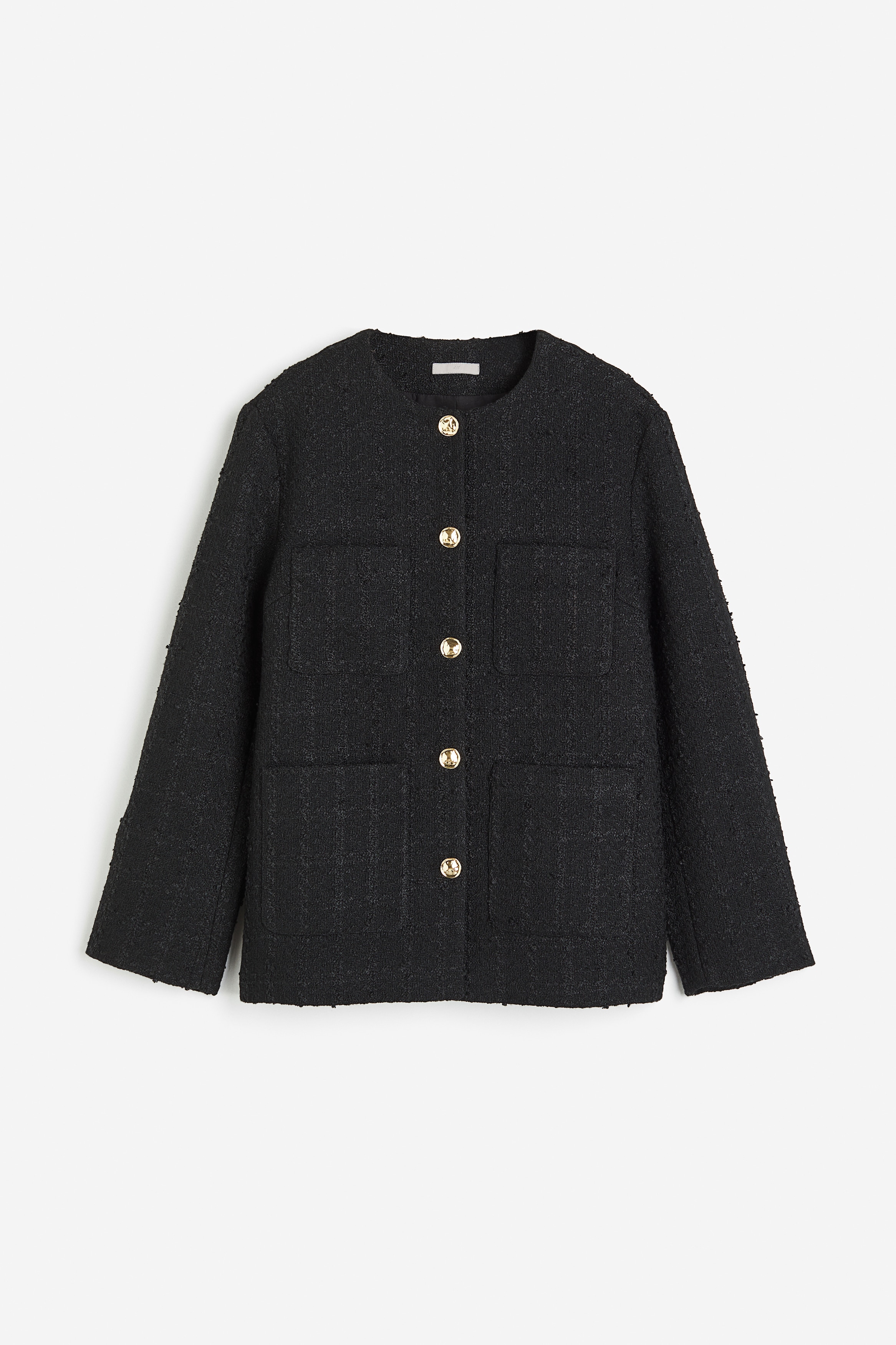 H & M - Jacke mit Struktur in Oversize Fit - Schwarz - Damen