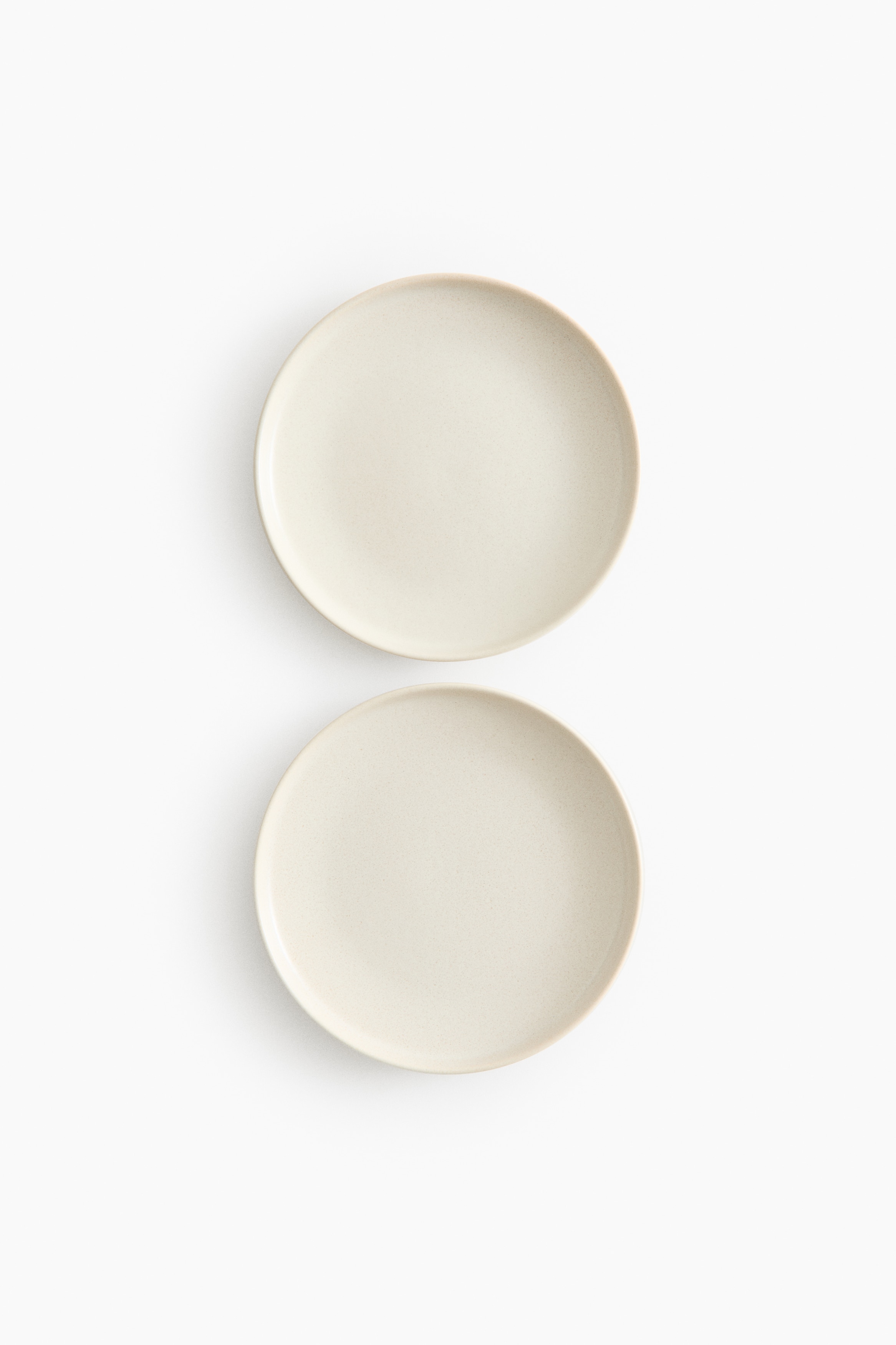 Lot de 2 petites assiettes avec glaçure réactive - Beige clair/Noir