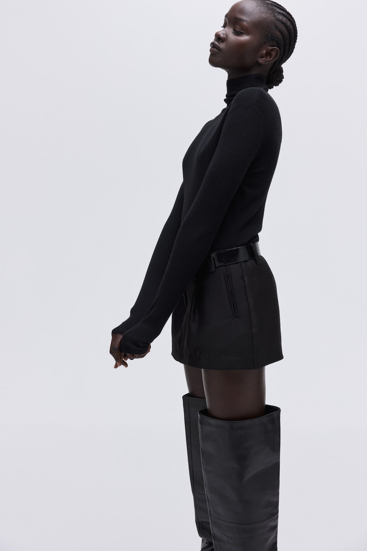 Fine-Knit Mock Turtleneck Top - image 3