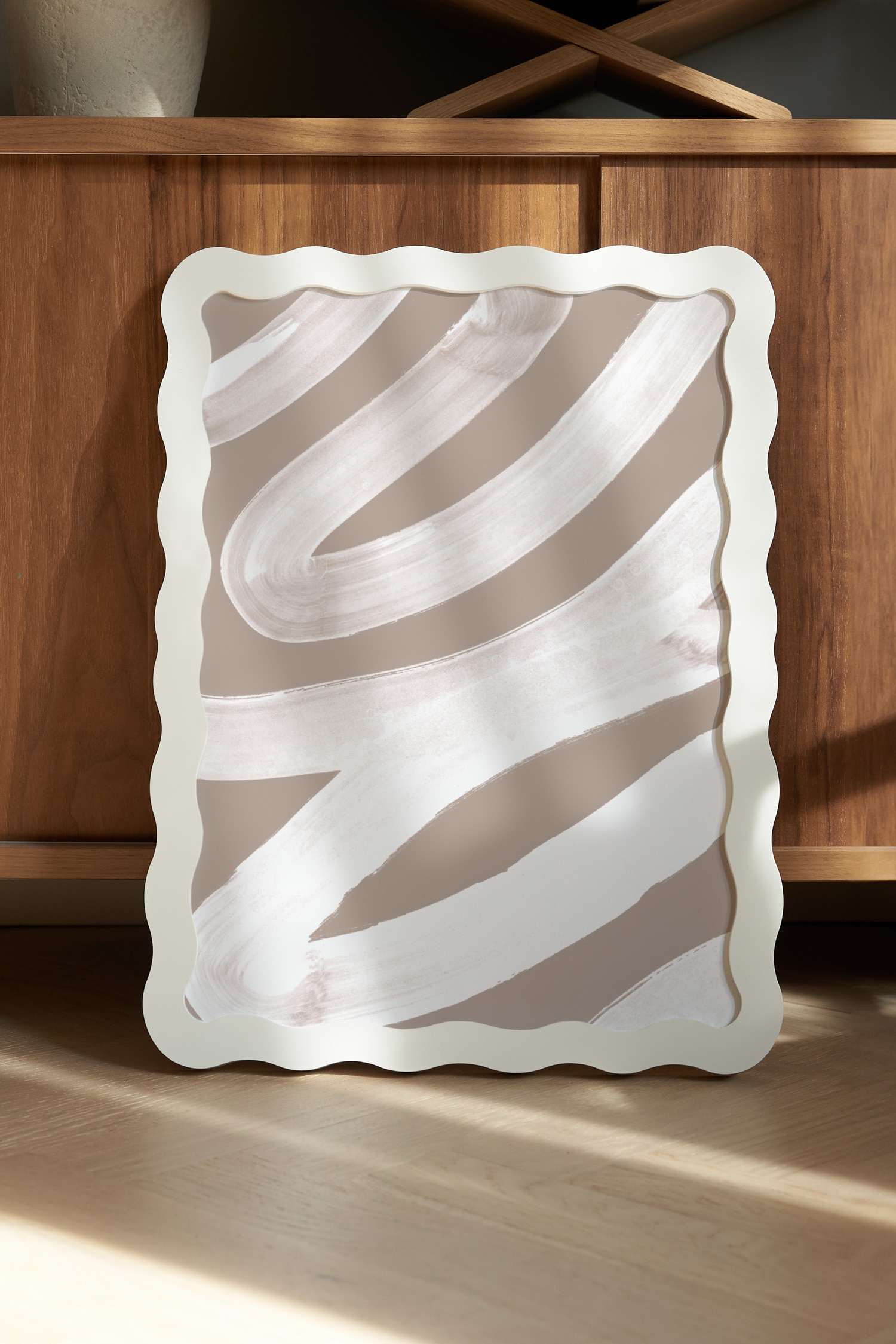 Wavy Fotolijst Hout - Wit/Pastelpaars/Pastelblauw/Zwart/Oranje/Groen/Blauw/Pastelroze/Geel