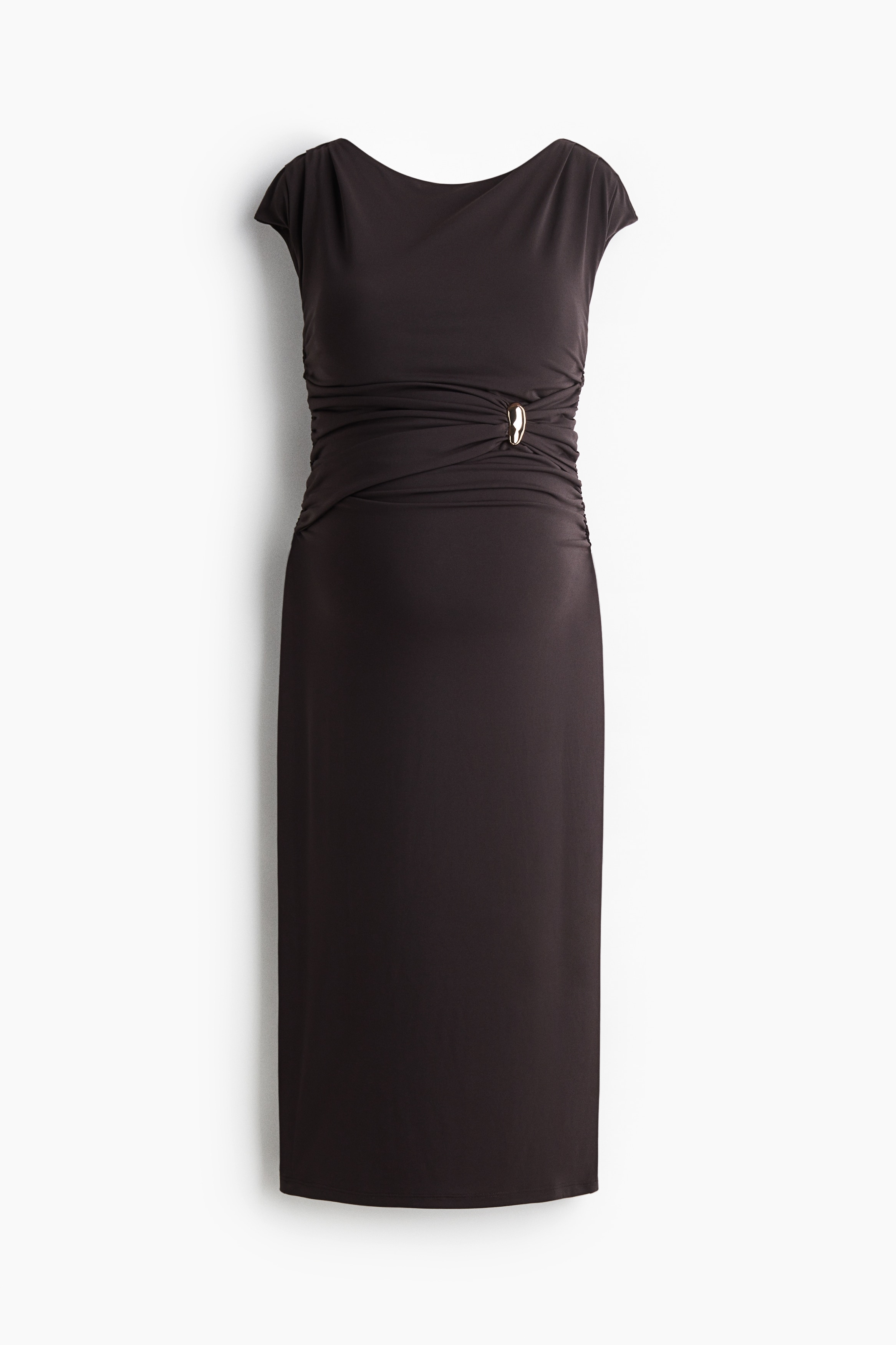 MAMA Draped dress - Dark brown