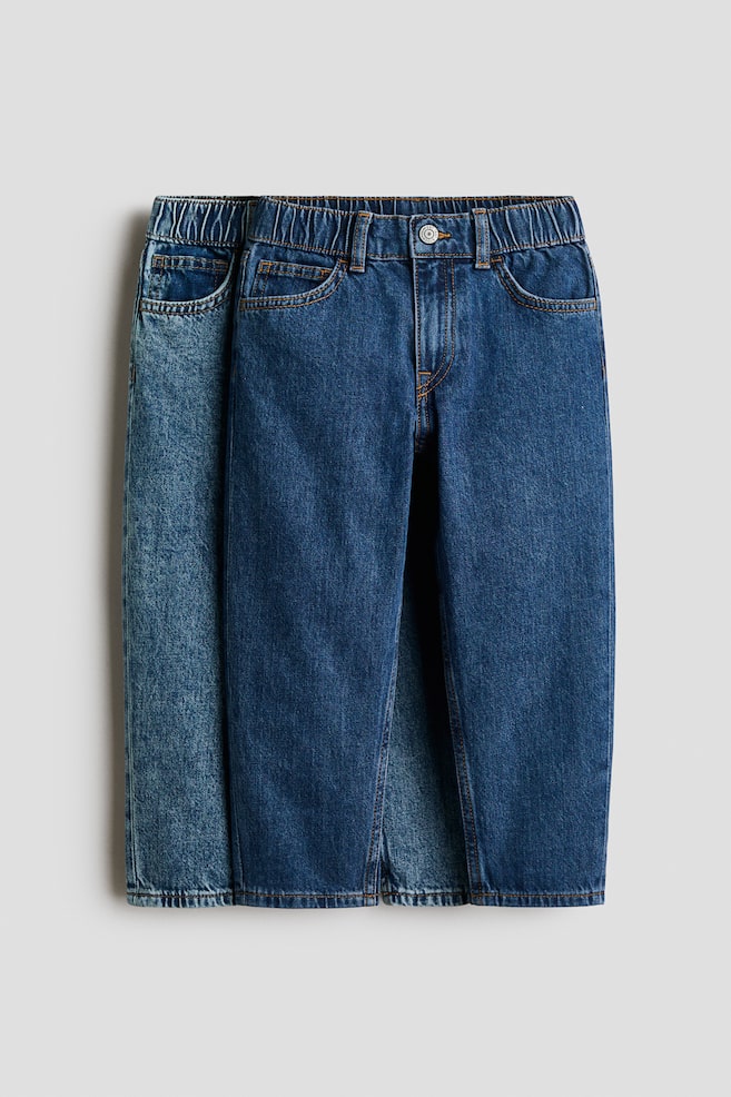 2-pack Loose Fit Tapered Leg Jeans - Denim blue/Dark denim blue/Black/Denim blue/Denim blue/Black - 1