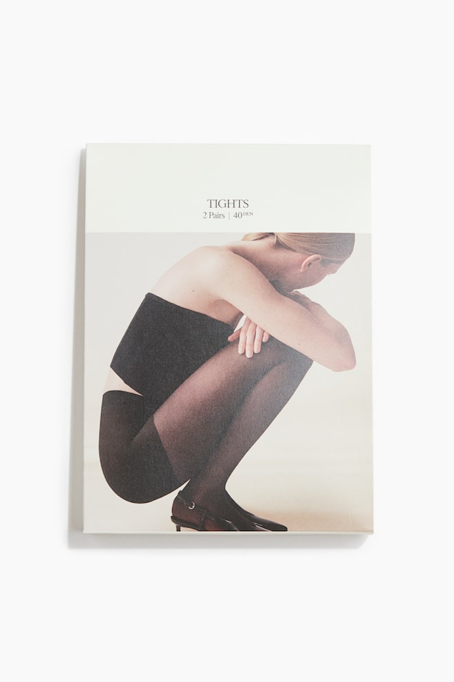 2-pack tights 40 denier with Lycra® - Black - 1