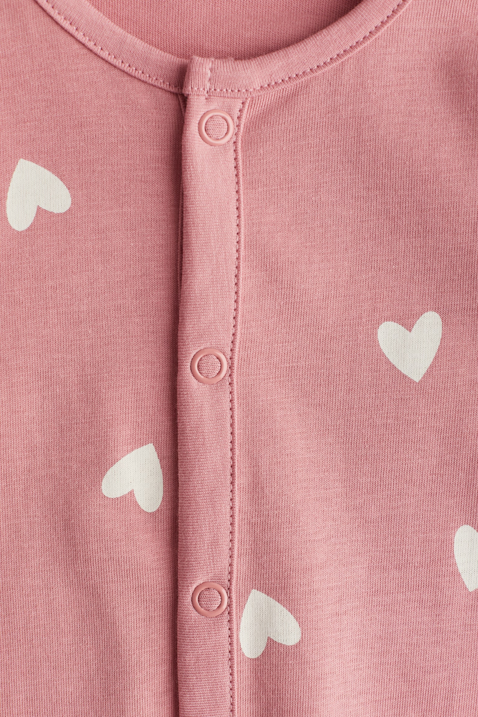 Patterned sleepsuit - Pink/Hearts/Red/Christmas/Red/Christmas/Light blue/Spaceships/Light beige/Patterned/White/Elephants/Light dusty green/Dinosaurs/Light blue/Patterned/White/Bears/Light dusty pink/Horses/Dark grey/Ghosts/White/Hearts - 2