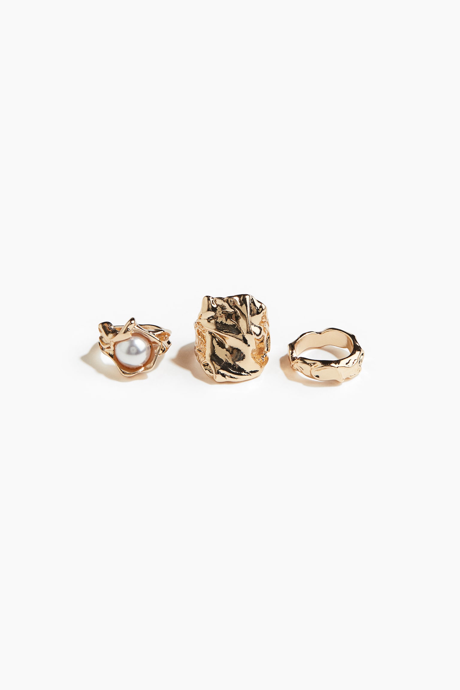 3-pack rings - Gold-coloured