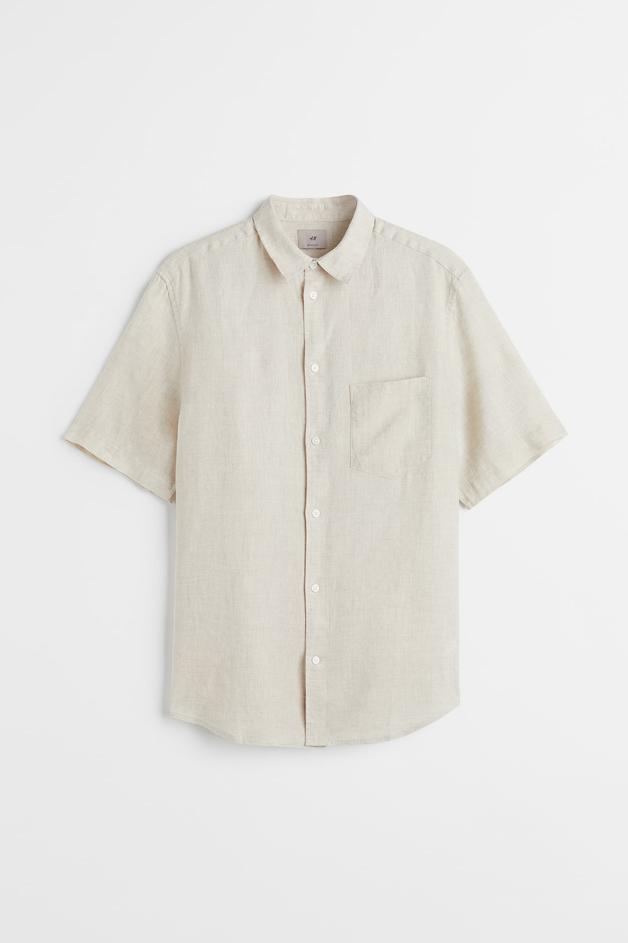 Regular Fit Short-sleeved Linen Shirt - Short sleeve - Regular length ...