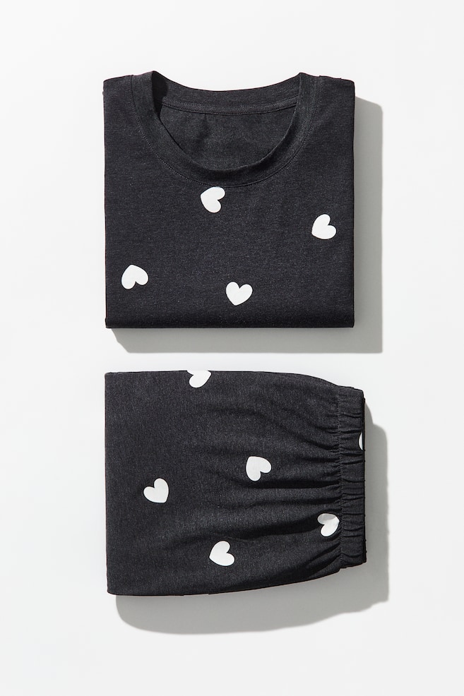 Jersey pyjamas - Dark grey/Hearts/Grey/Spotted/Light grey/Striped - 1