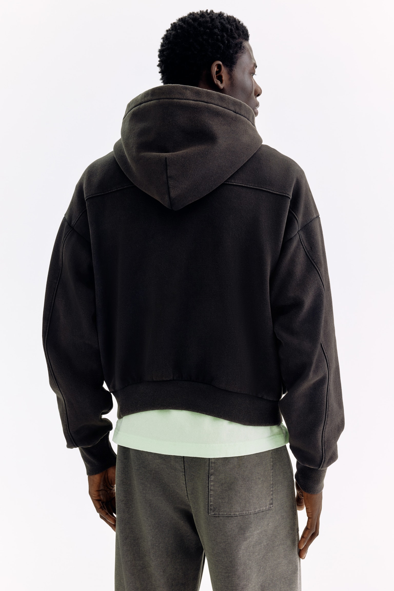 Oversized Fit Printed zip-through hoodie - Black/Original - 6