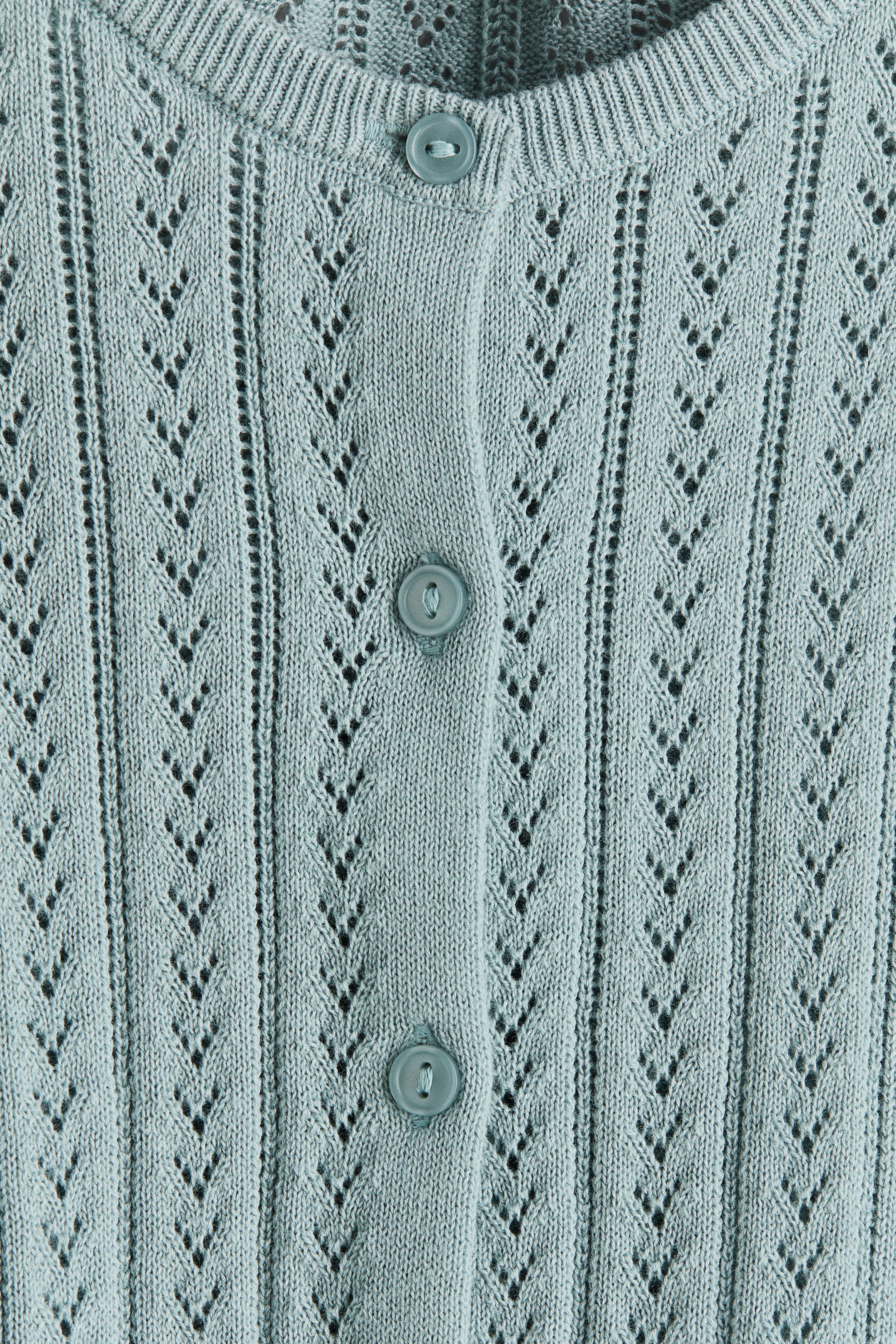 Pointelle-Knit Cotton Cardigan